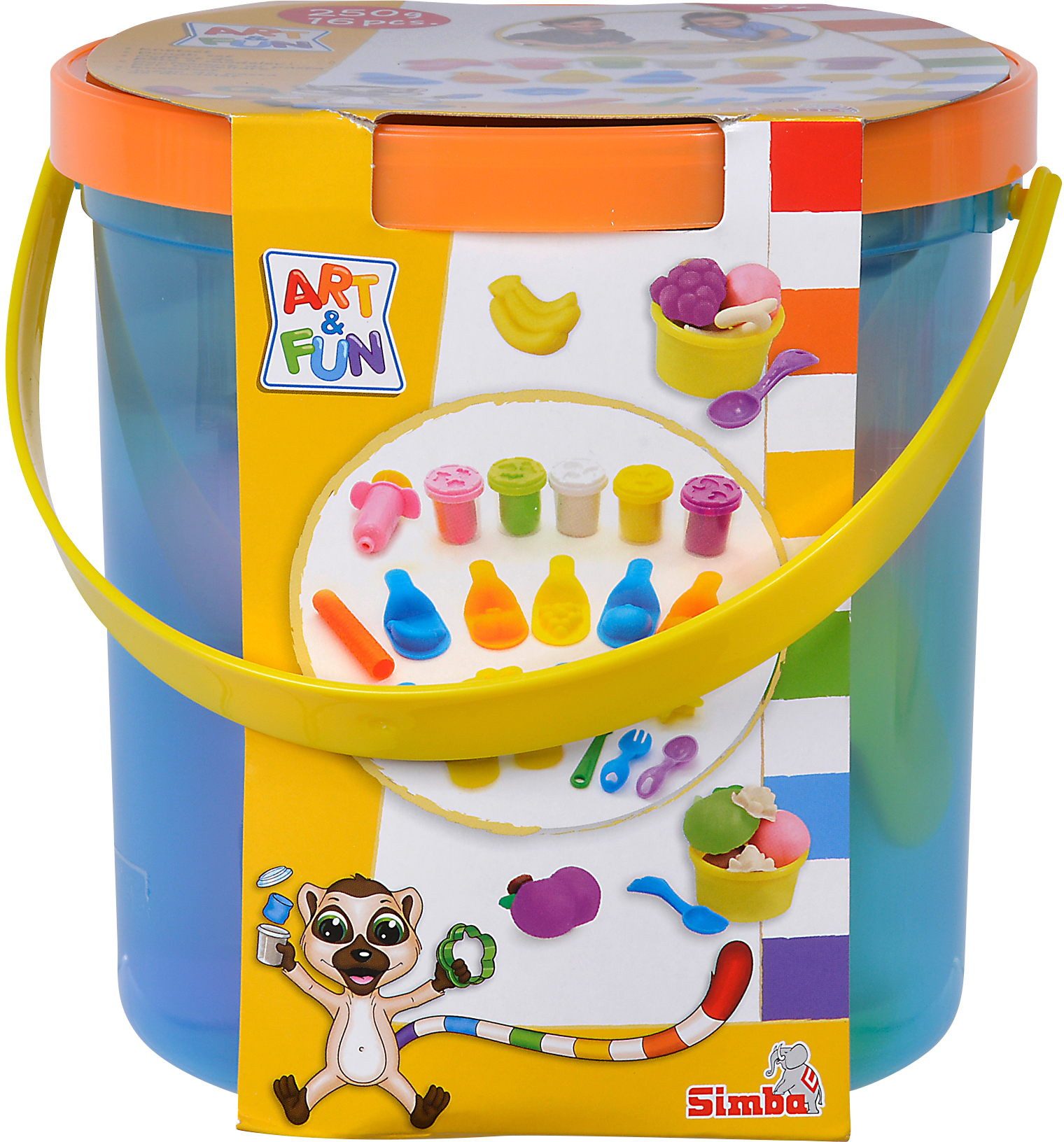 SIMBA Knete Knete ART & FUN Softknete Knetset Fruchteimer + 5x 50g Dose 106326051