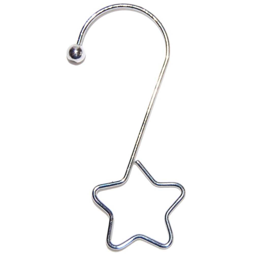 CHRISTMAS GOODS by Inge Weihnachtsbaumklammer S-Haken Stern 36St./Box silber 5cm (36-tlg), Metall