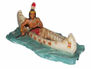 Castagna Dekofigur Native American Hiawatha im Kanu sitzend L 23,5 cm Dekofigur