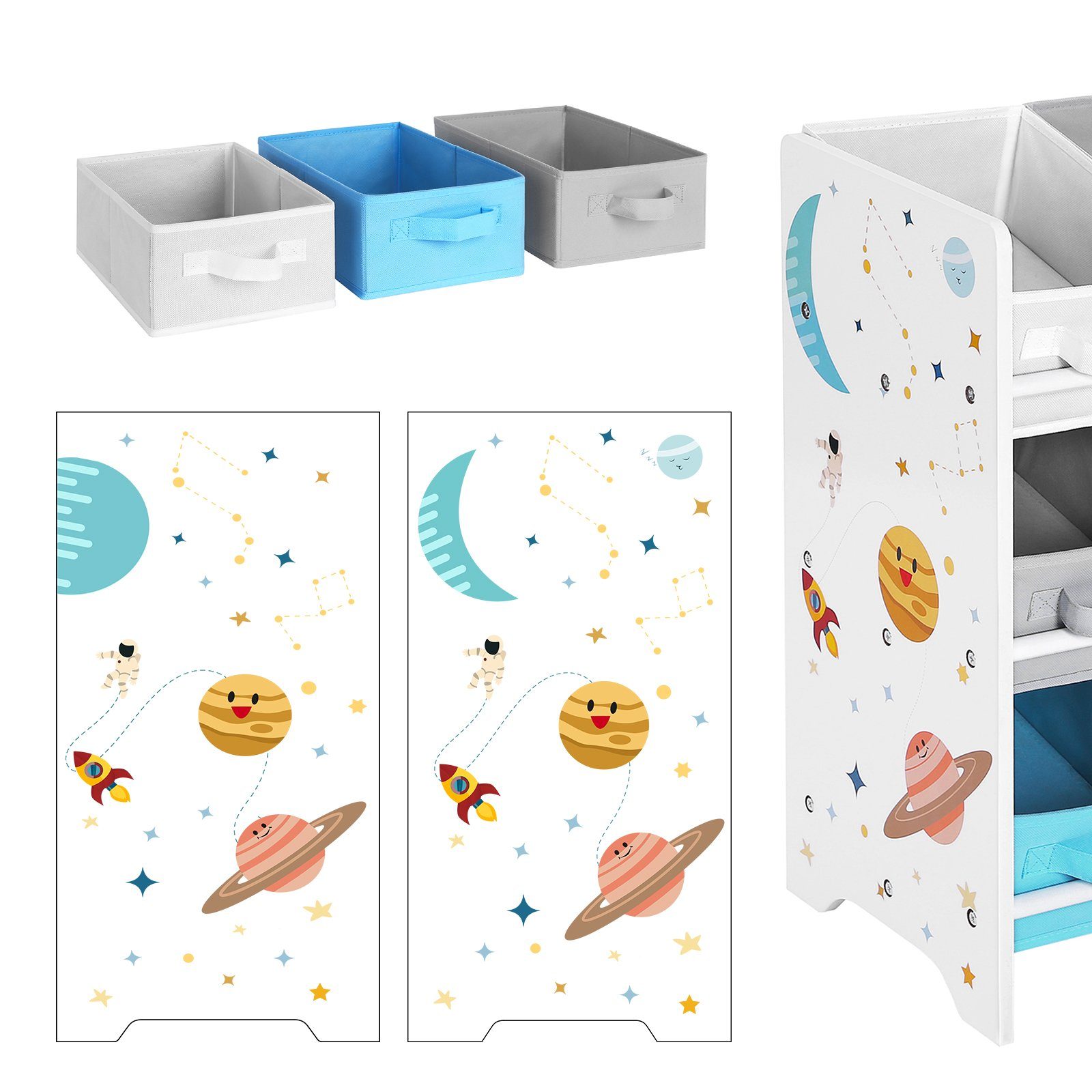 SONGMICS Aufbewahrungsbox Kinderzimmerregal, mit 9 Aufbewahrungsboxen
