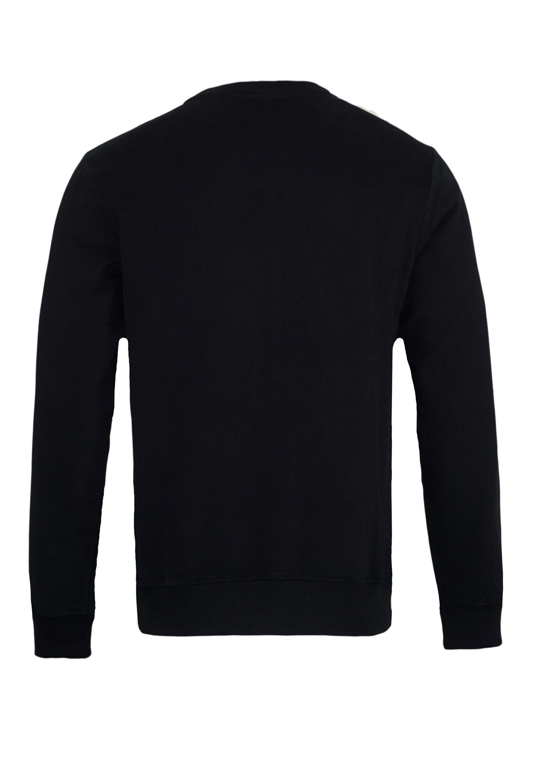Knit Pullover Sweater schwarz (1-tlg) Neck Sweatshirt Armani Crew Emporio