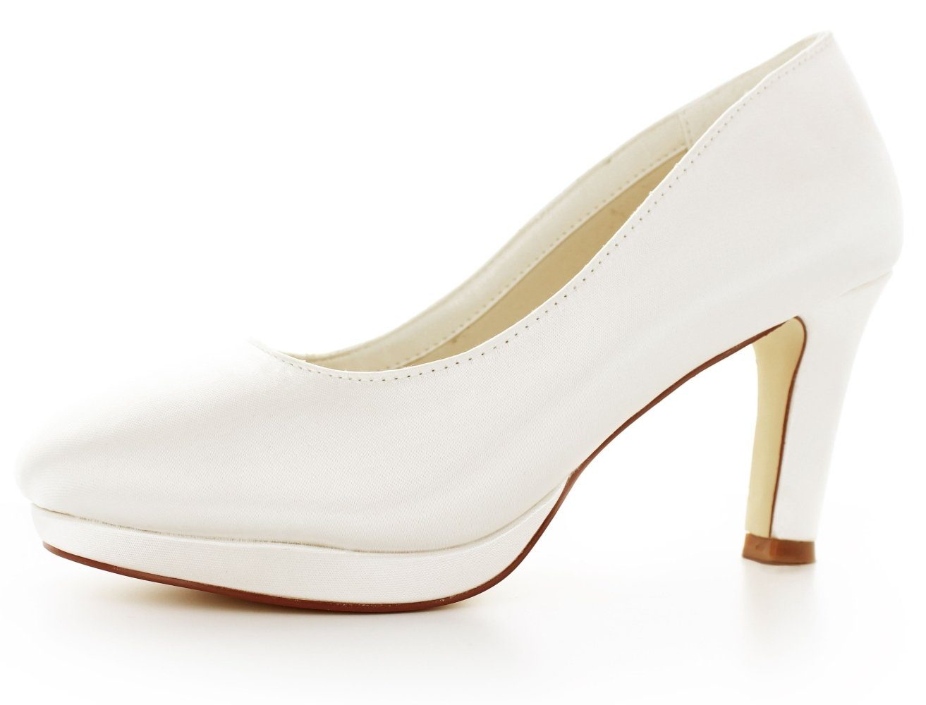 Lady Pumps White - ivory 889 Satin-Brautschuhe einfärbbare