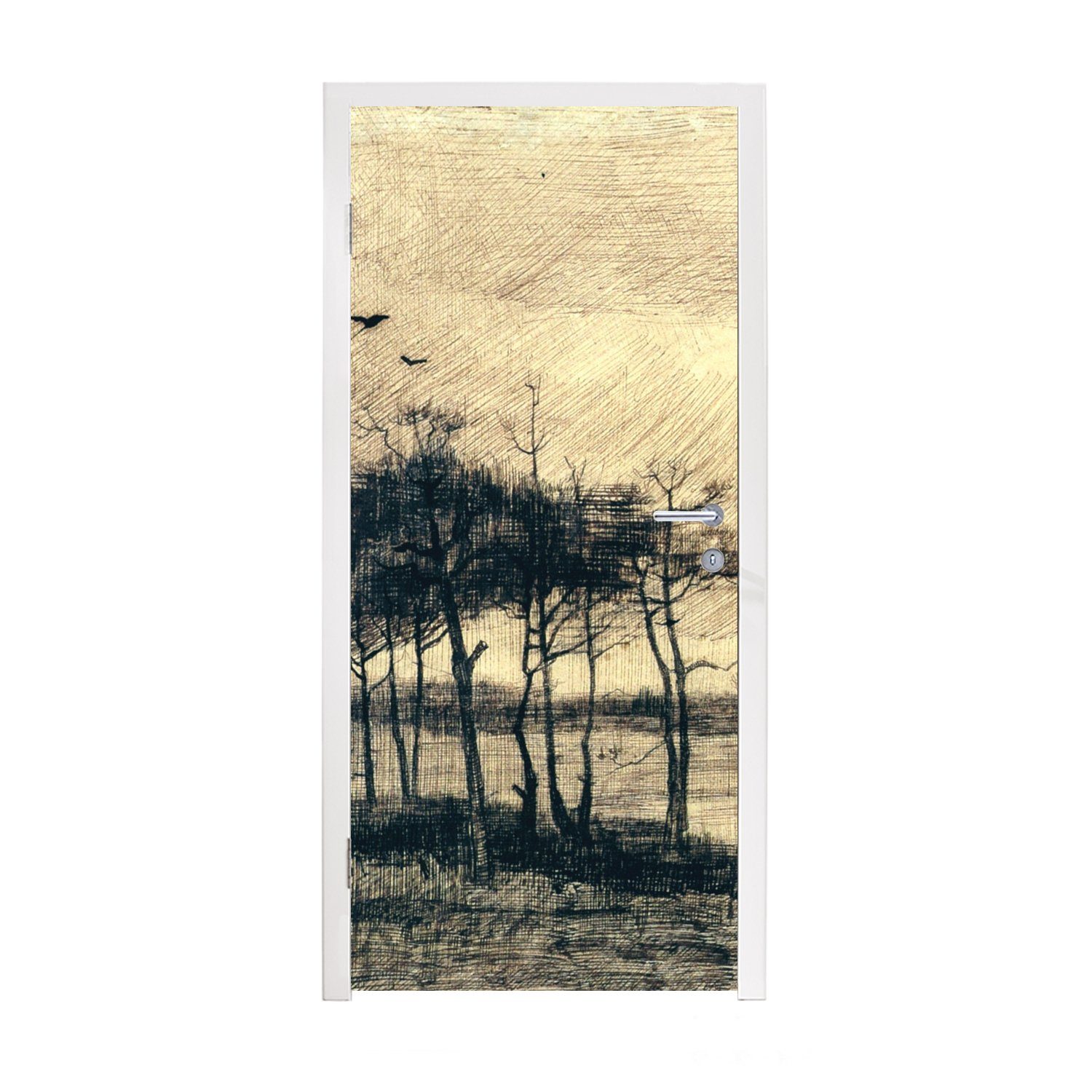 MuchoWow Türtapete Kiefern cm Matt, Fototapete Türaufkleber, St), Gogh, für (1 bedruckt, 75x205 van im Tür, Sumpf - Vincent