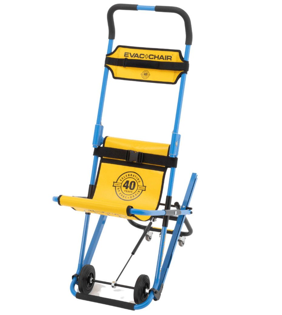 DocMed Transportrollstuhl Evac+Chair Modell MK5 Evakuierungsstuhl, Innovatives Gleitbandsystem, Hohe Tragfähigkeit