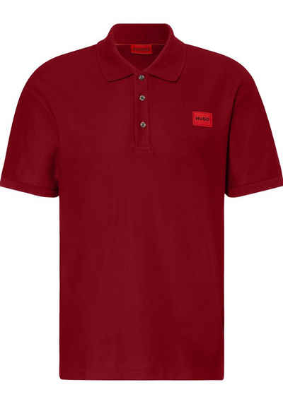 HUGO Poloshirt Dereso Herren Shirt mit Kragen Hugo Boss Polo kurzarm mit Logo Patch auf der Brust