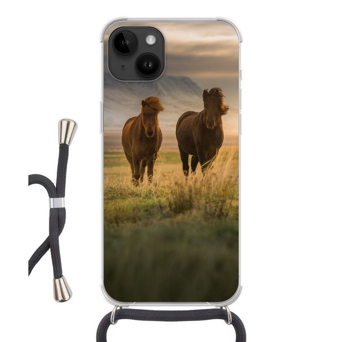 MuchoWow Handyhülle Pferde - Luft - Gras Handyhülle Telefonhülle Apple iPhone 14