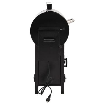 vidaXL Holzkohlegrill Pelletgrill mit Schornstein Schwarz 104 cm Eisen