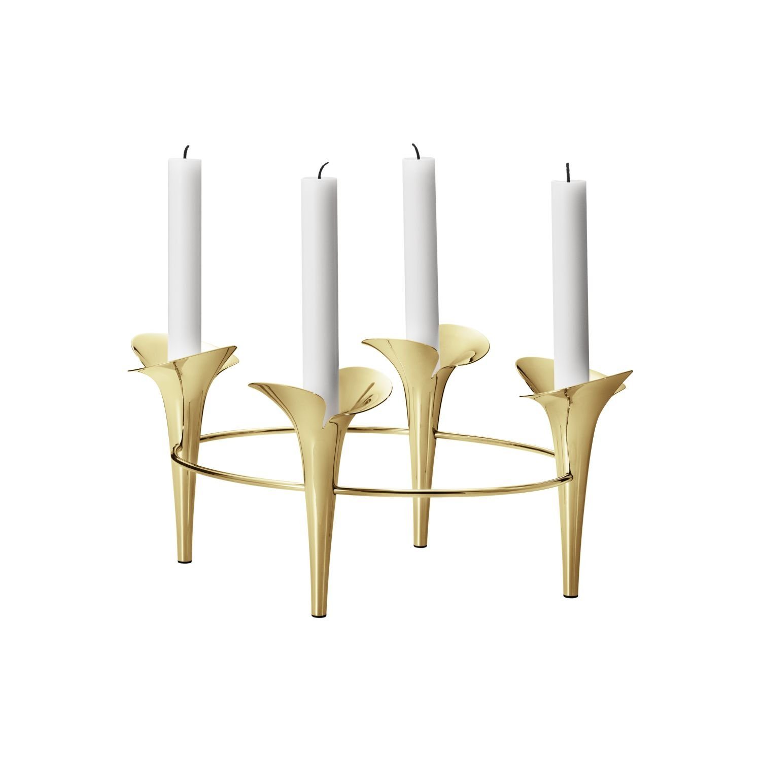 Georg Jensen Kerzenhalter Bloom Botanica Goldfarben
