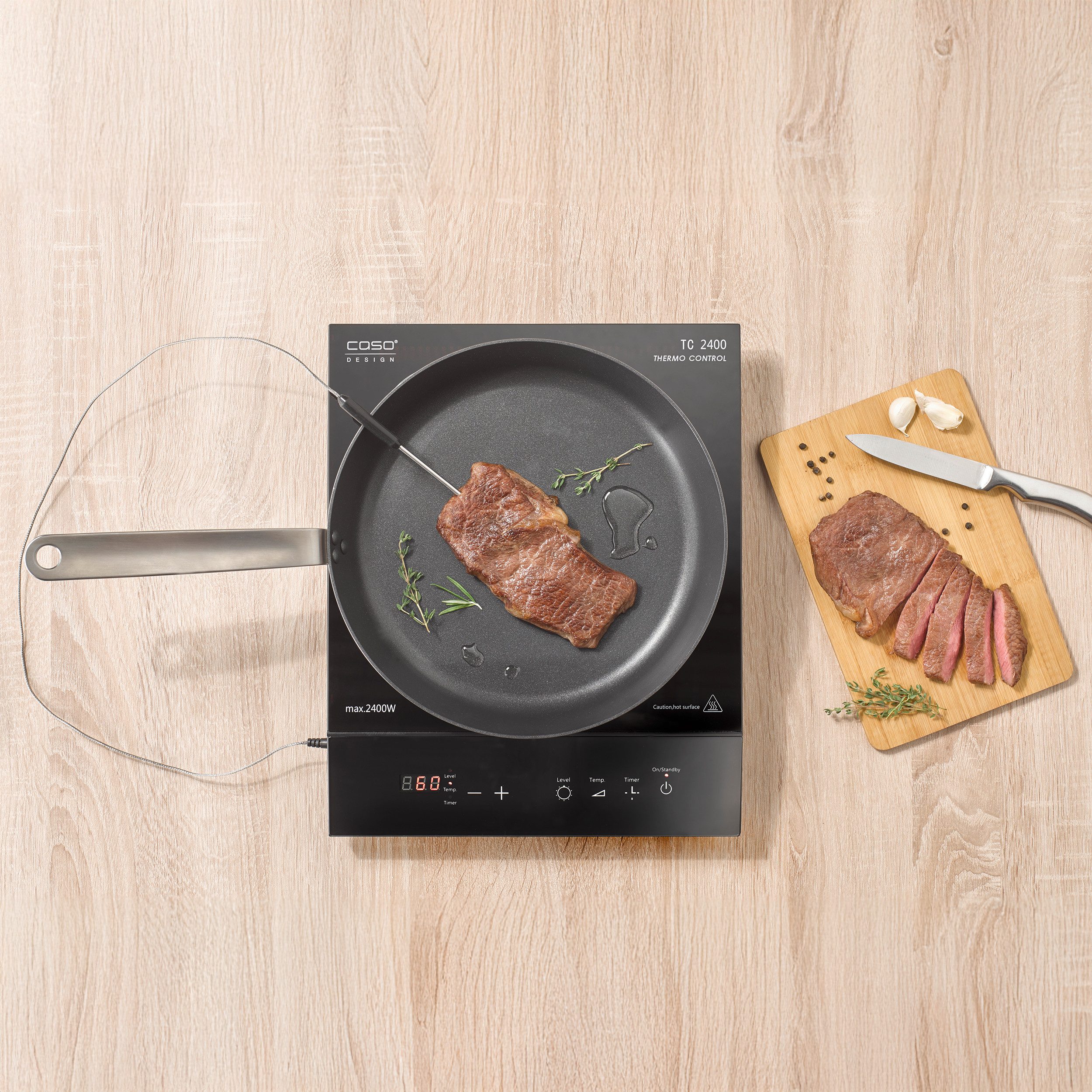 Caso Einzel-Induktionskochplatte TC 2400 Thermo Control, 2400 Watt