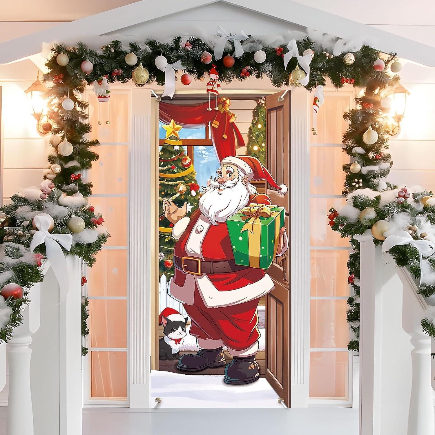 Hängedekoration Weihnachten Türabdeckung 200 x 90 cm Winter Dekoration Hängen Banner