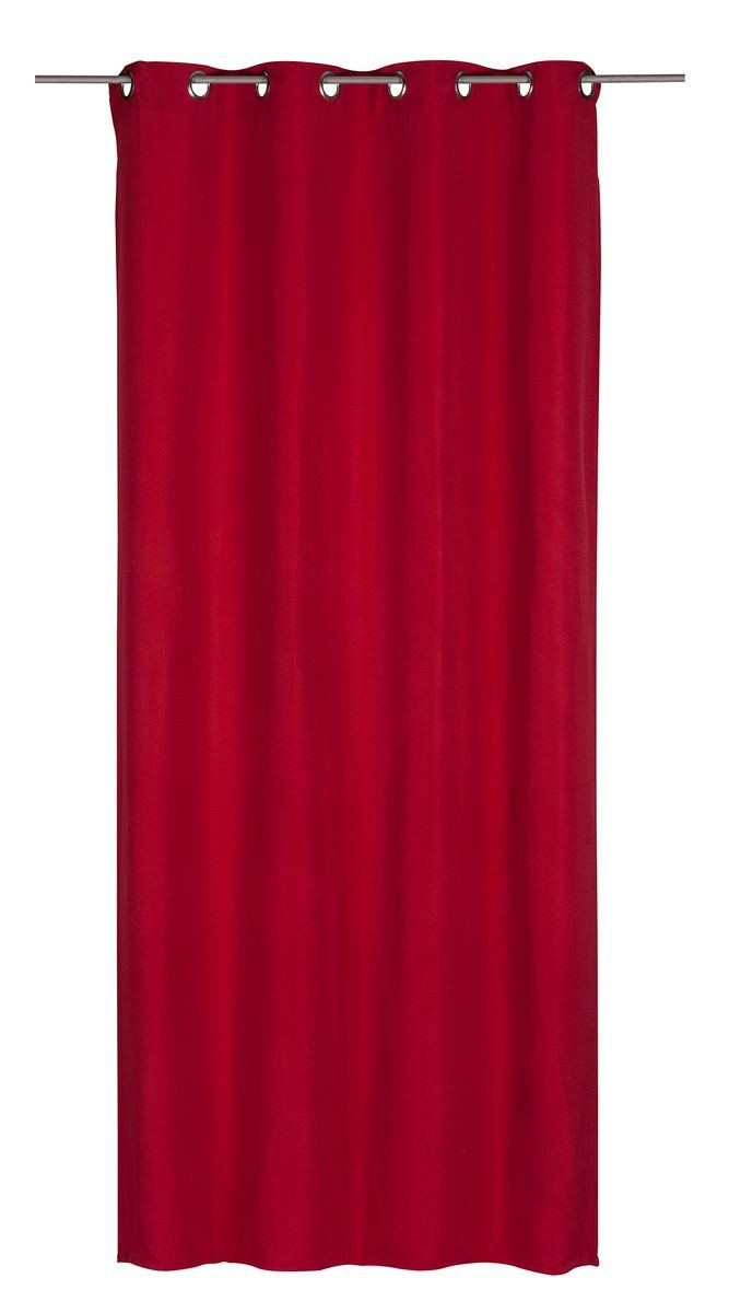 ELBERSDRUCKE Vorhang Ösenvorhang Miami Elbersdrucke blickdicht uni rot 140cmx255cm, Ösen, blickdicht, Polyester