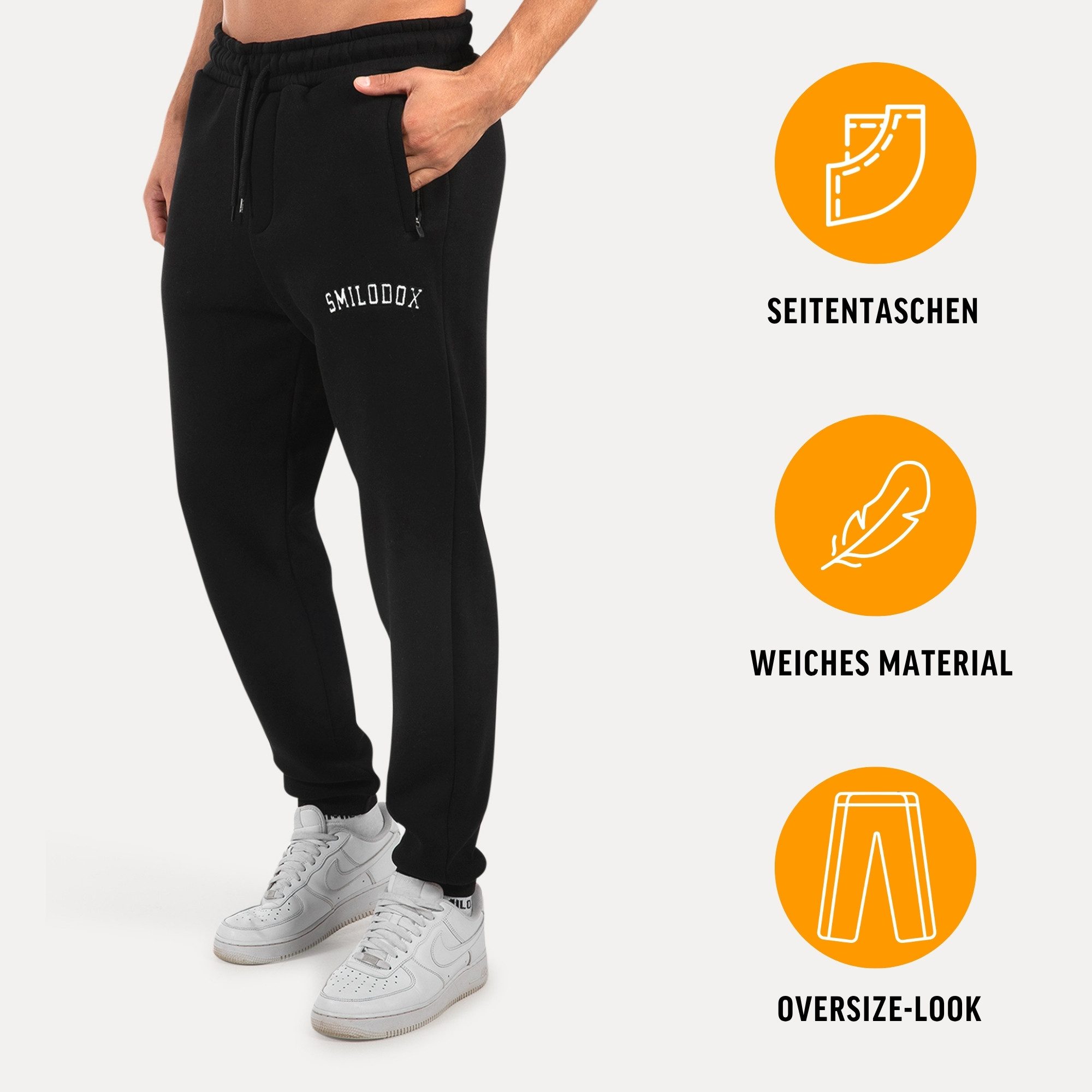 Smilodox Jogginghose Kayson, Oversize Freizeithose mit Reißverschlusstasche günstig online kaufen