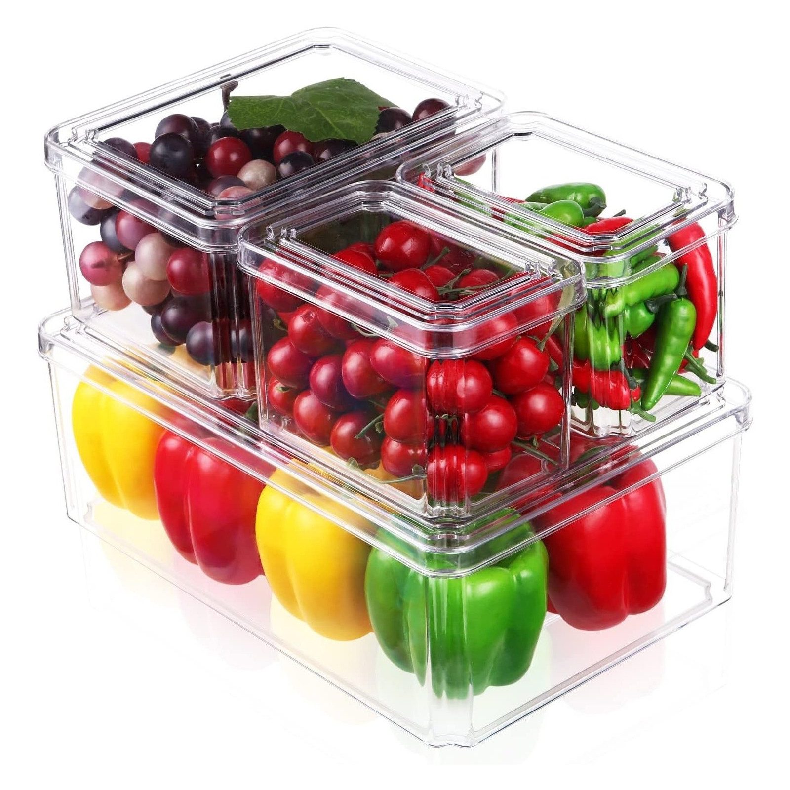 LEAZZLE Aufbewahrungsbox Kühlschrank-Organizer 4/10-teilig, Stapelbare Aufb günstig online kaufen