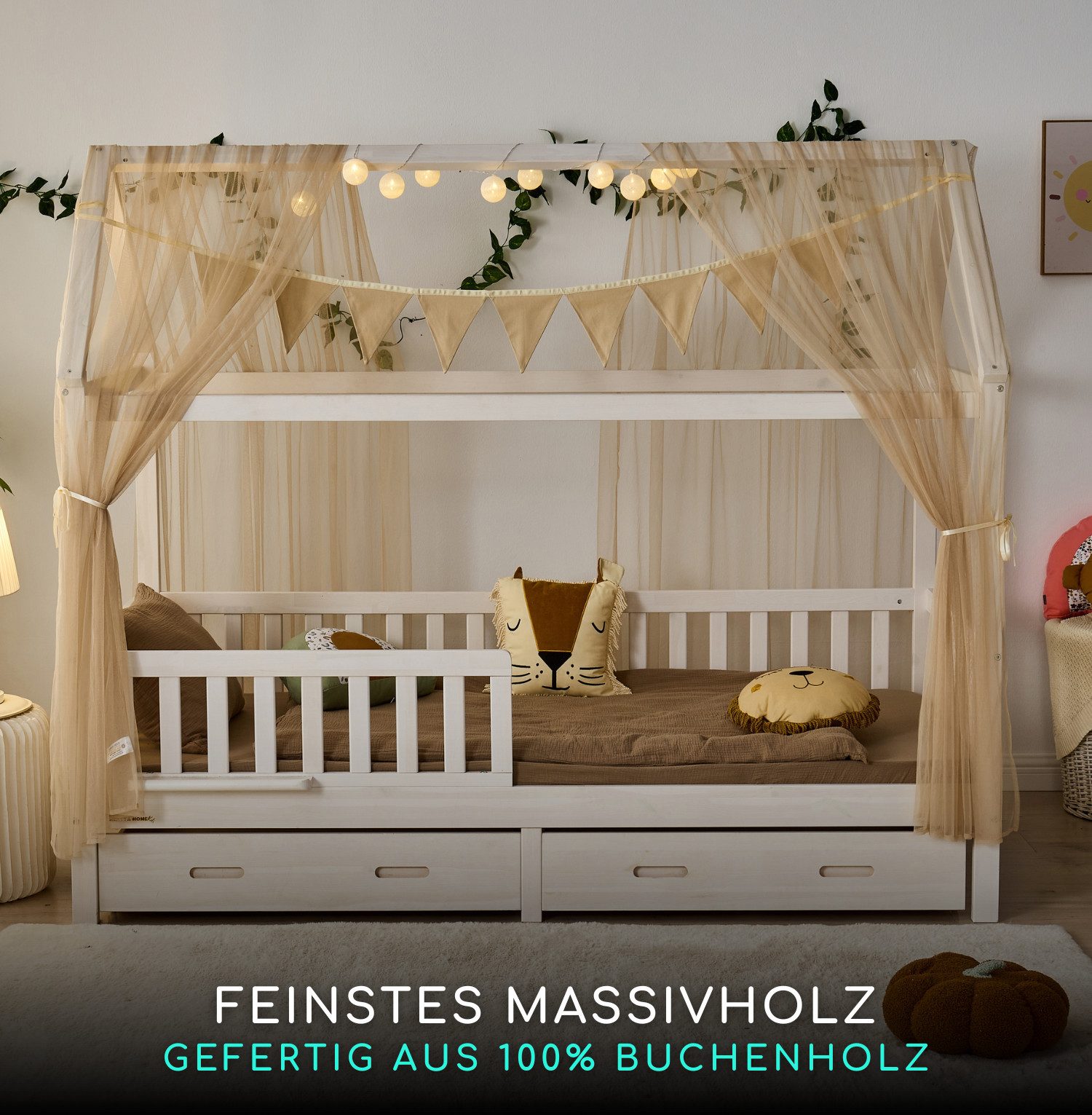 Alavya Home® Hausbett CLOUD aus Buche FSC® 100% zertifiziert KOMPLETT SET m günstig online kaufen