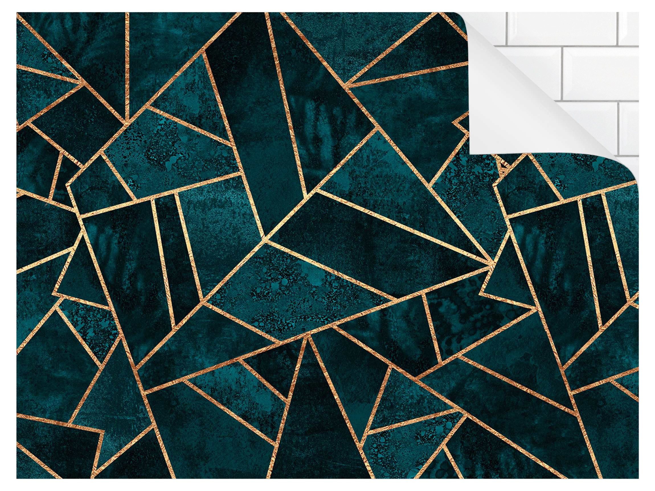 Bilderdepot24 Badrückwand türkis fugenlose Wandverkleidung Bad Abstrakt, (H günstig online kaufen