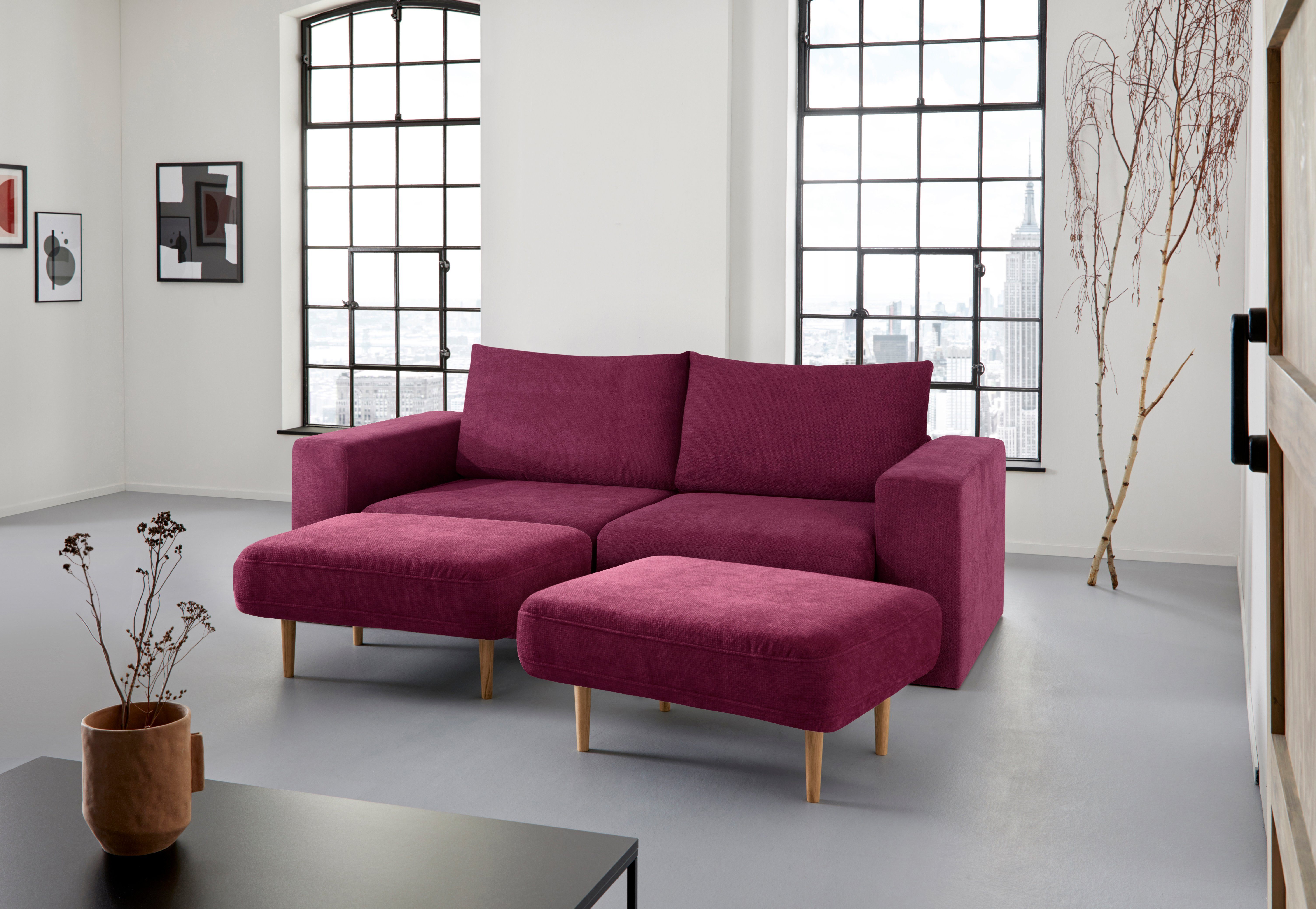 LOOKS by Wolfgang Joop 3,5-Sitzer Looksv, Verwandlungssofa: aus Sofa wird Sofa mit 2 Hockern