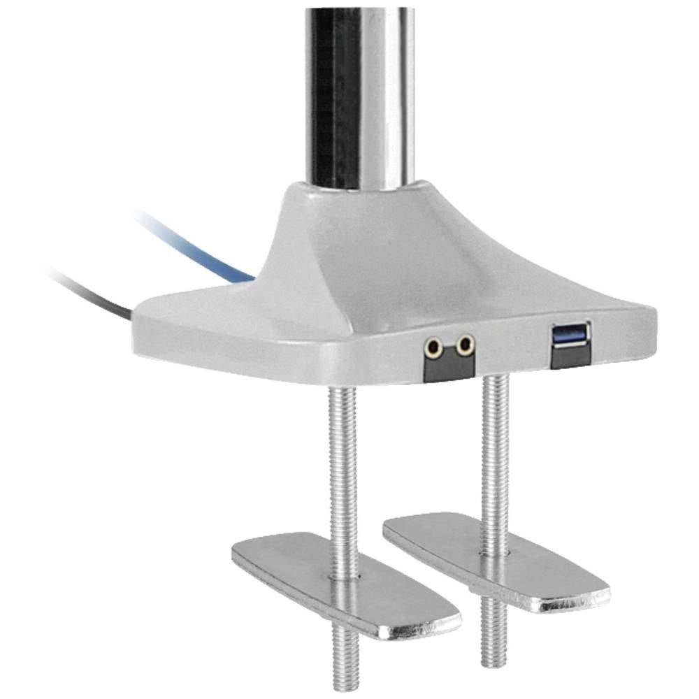 SpeaKa Professional Monitor-Halterung Dreiach-Monitorhalterung mit USB- SP-10924816, (Gasdruck-Technik, Integrierte USB-/Audio-Anschlüsse)