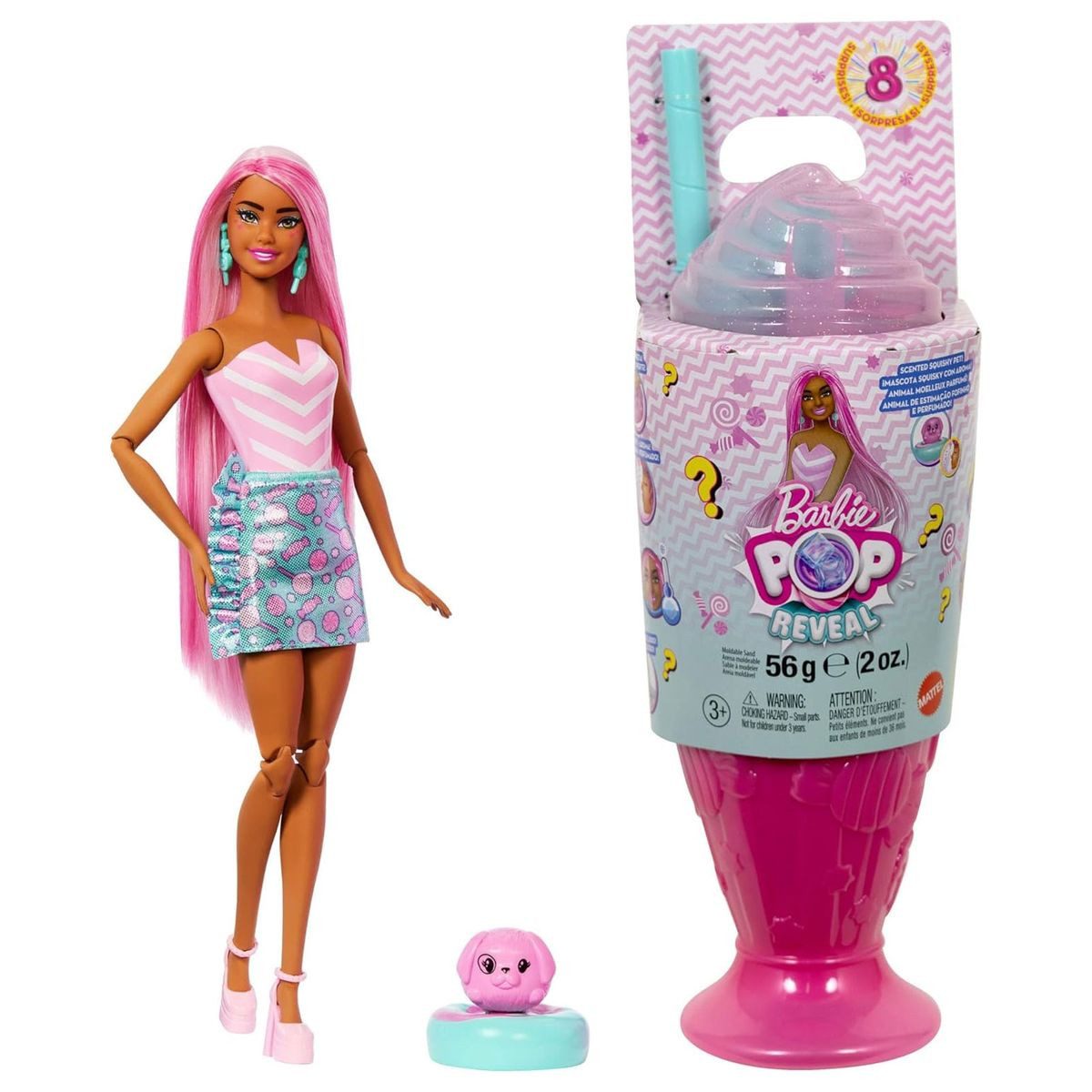 Mattel® Stehpuppe Mattel JFY62 - Barbie - Pop Reveal - Treat Serie - Puppe+Haustier&Übe