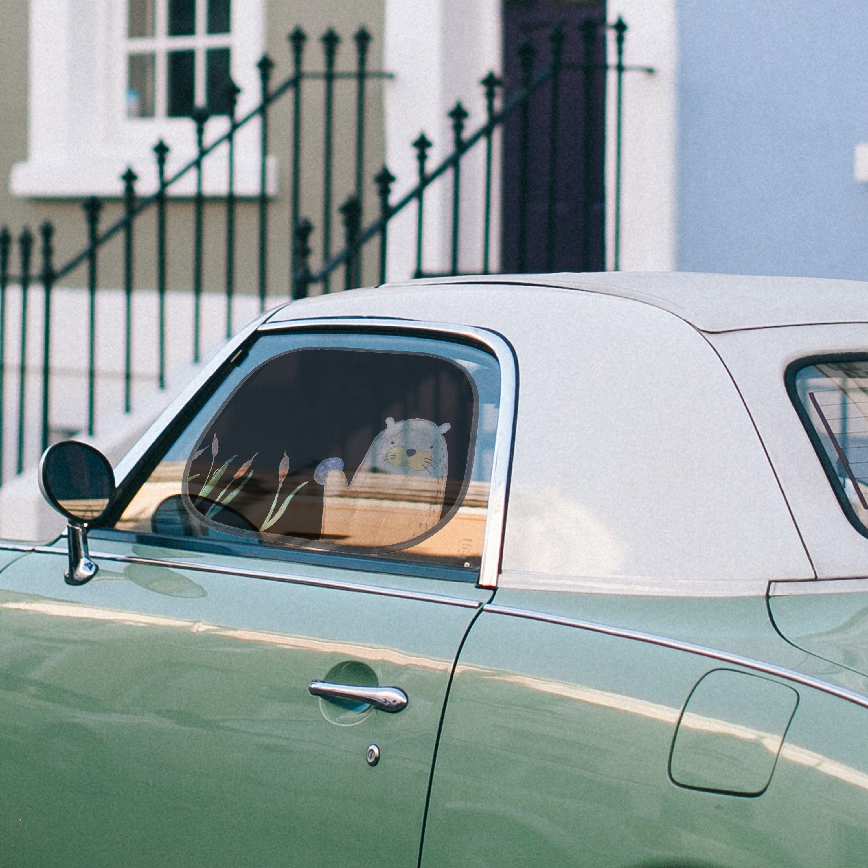 Mr. & Mrs. Panda Sonnenschutz Otter Stein, Sonnenschutz Auto, Schwarz, für Autoscheiben, Sonnenblen, Seidenmatt, Hitzeschutz Auto Seitlicher Sonnenschutz Auto Sonnenschutz