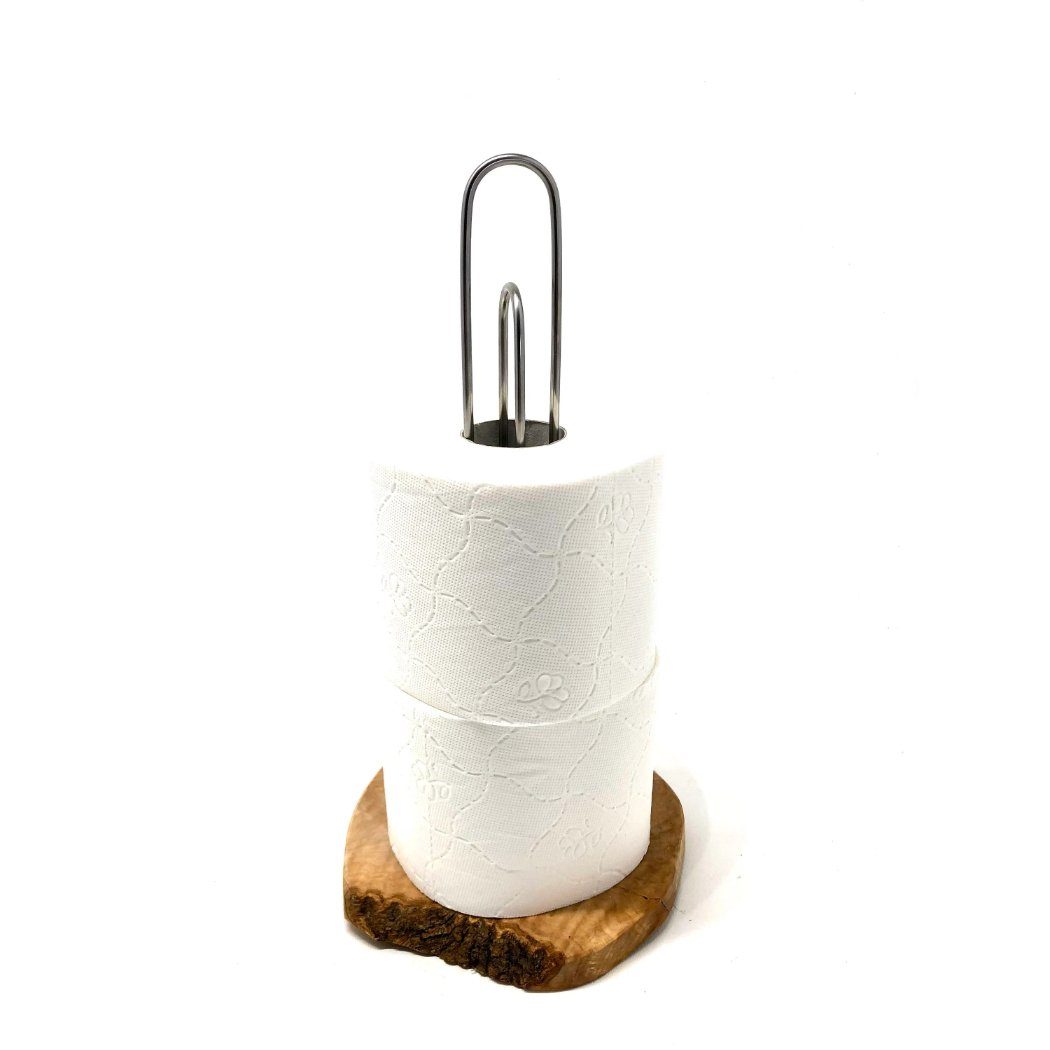 Olivenholz-erleben Toilettenpapierhalter WC-Rollenhalter design (1-St), Handarbeit