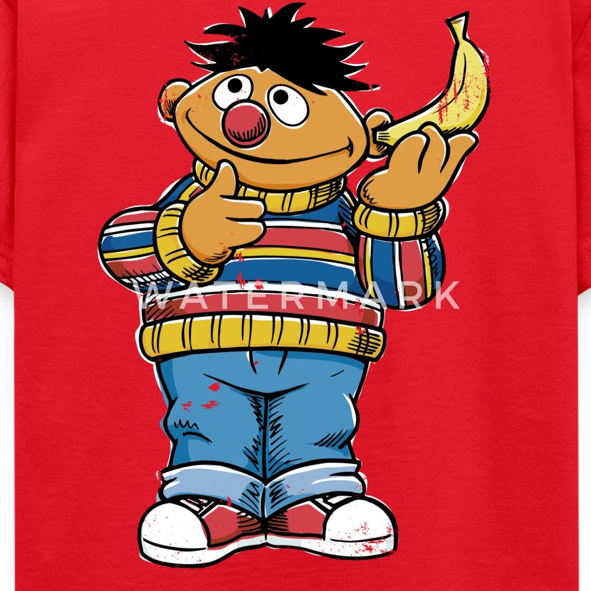 Spreadshirt T-Shirt Sesamstraße Ernie am Bananentelefon Kinder T-Shirt (1-tlg)