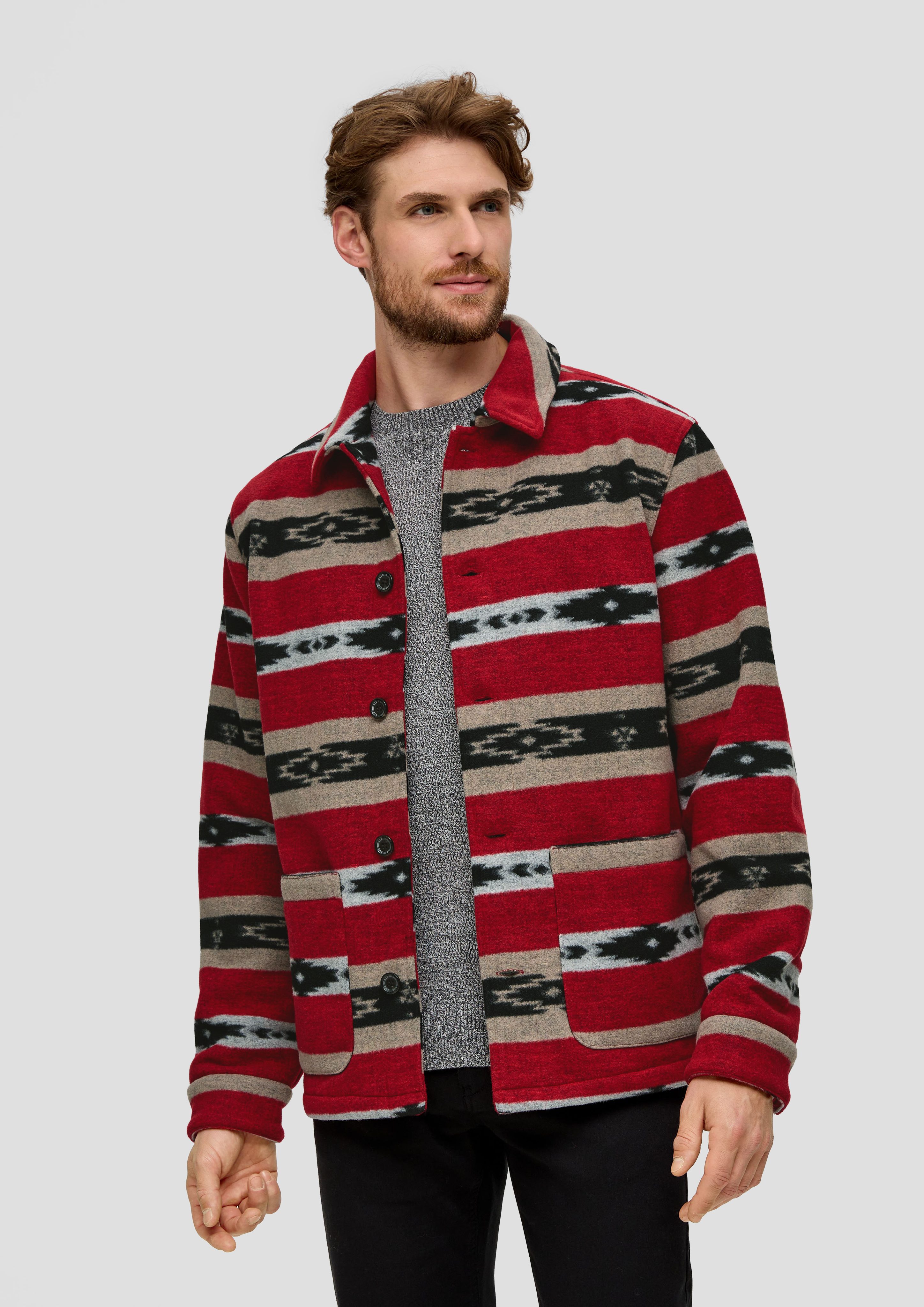 Allwetterjacke Overshirt in Woll-Optik