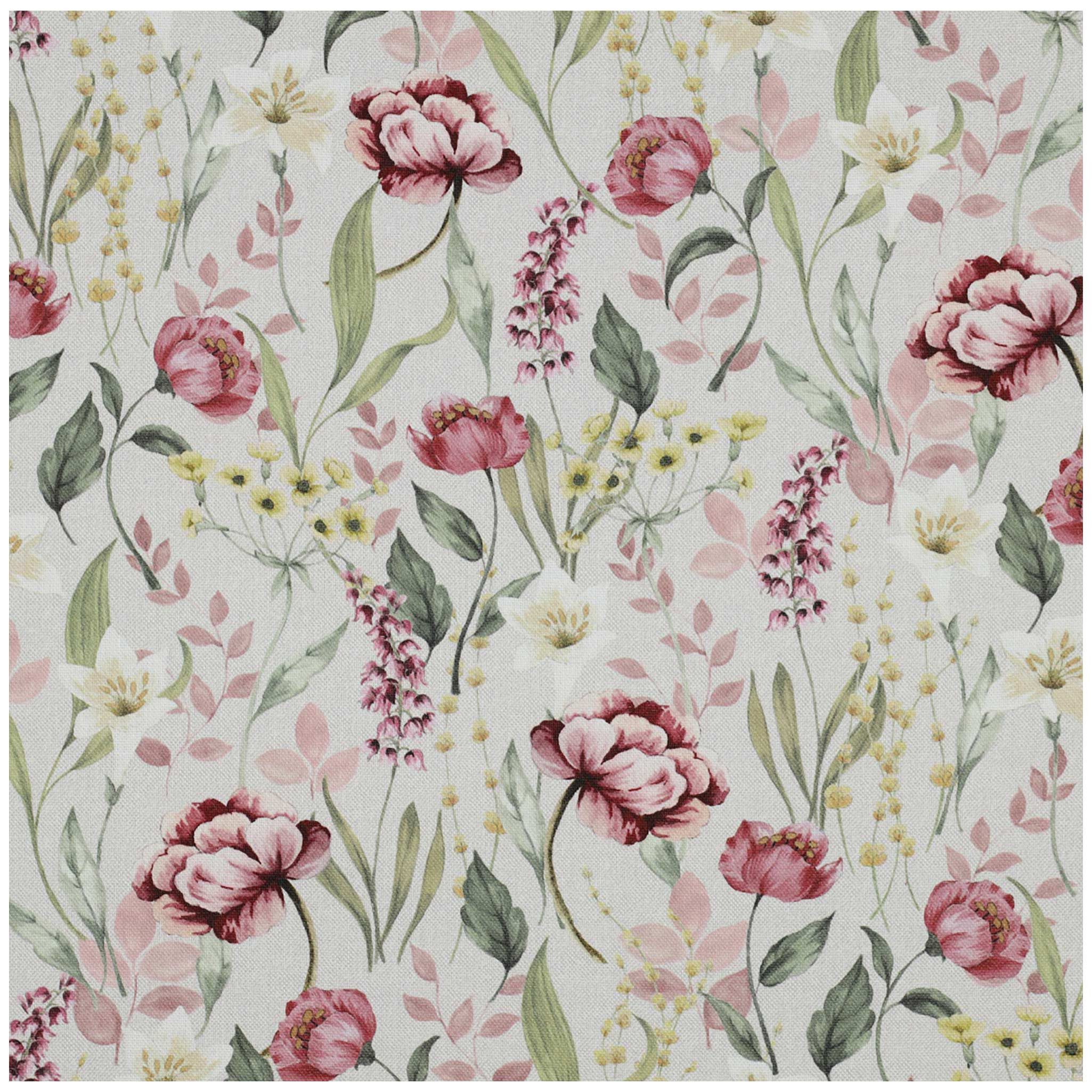 maDDma Stoff Canvas Digital Flowers ab 0,5m x 138cm Baumwollstoff Meterware, Blumen 3