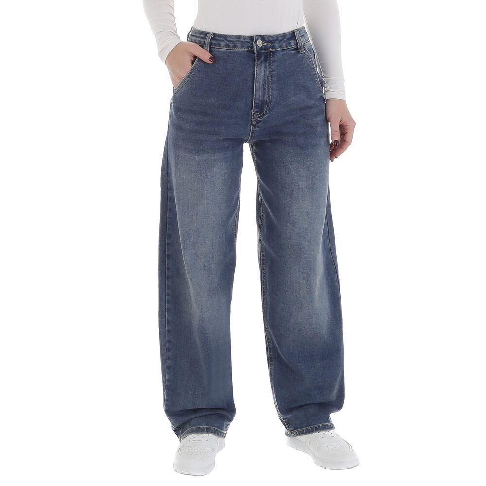 Ital-Design Stretch-Jeans Damen Freizeit (88836896) Used-Look Stretch High Waist Jeans in Blau