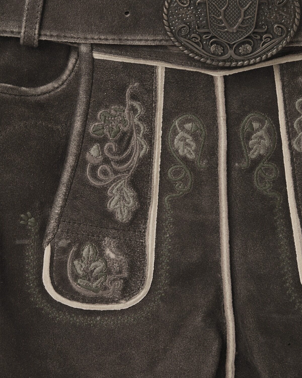 KRÜGER BUAM Trachtenlederhose Kurze Lederhose mit Gürtel