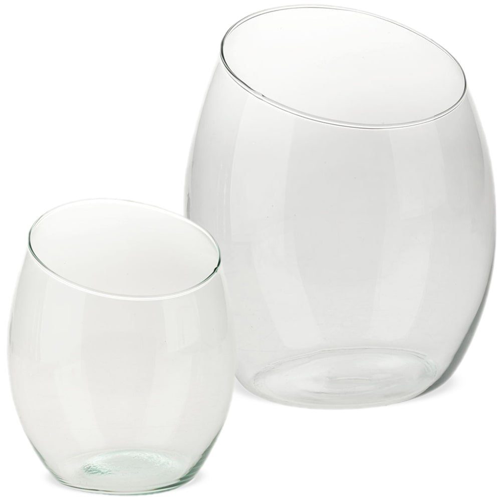 matches21 HOME & HOBBY Blumentopf Glas St) grün (1 klar bauchig recyceltes Vase Ø Mundgeblasene cm 14