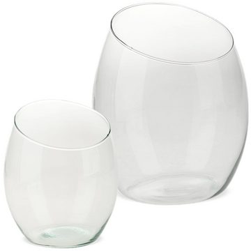 matches21 HOME & HOBBY Dekovase Mundgeblasene Vase bauchig recyceltes Glas klar grün Ø 14 cm (1 St)