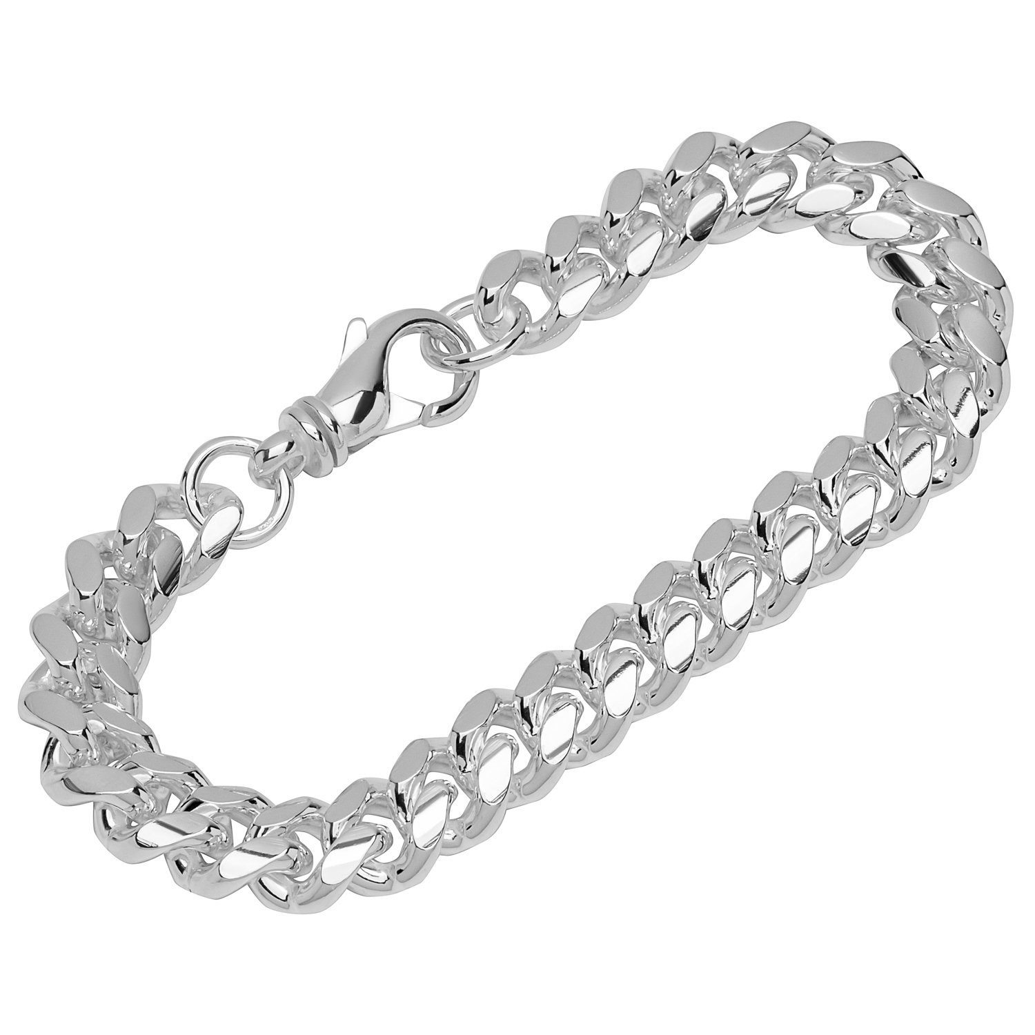 NKlaus Silberarmband Armband 925 Sterling Silber 22cm Panzerkette oval (1 Stück), Made in Germany