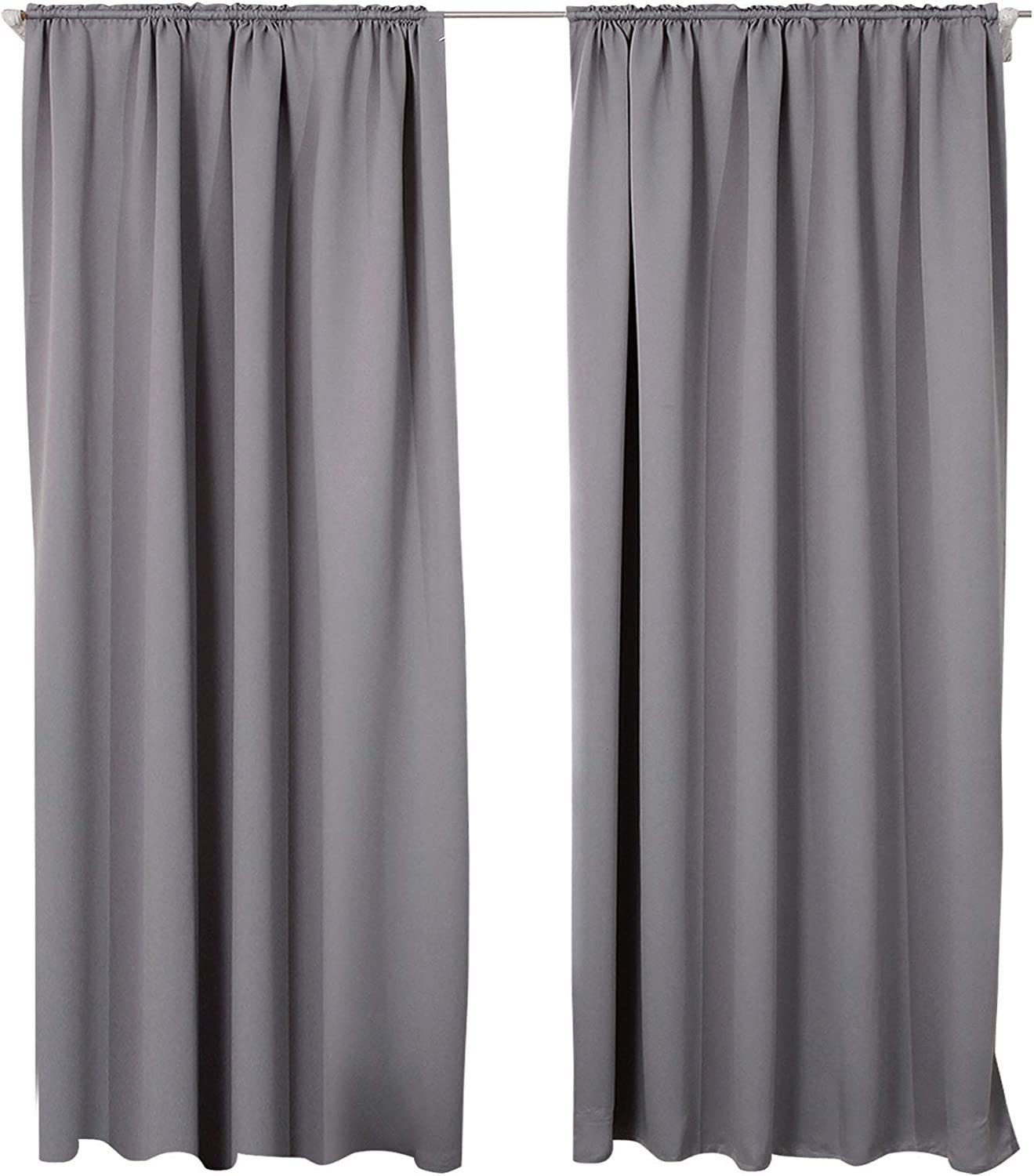 Woltu Gardine (2 St), Kräuselband für Schiene, Thermo-/Verdunklungsvorhang