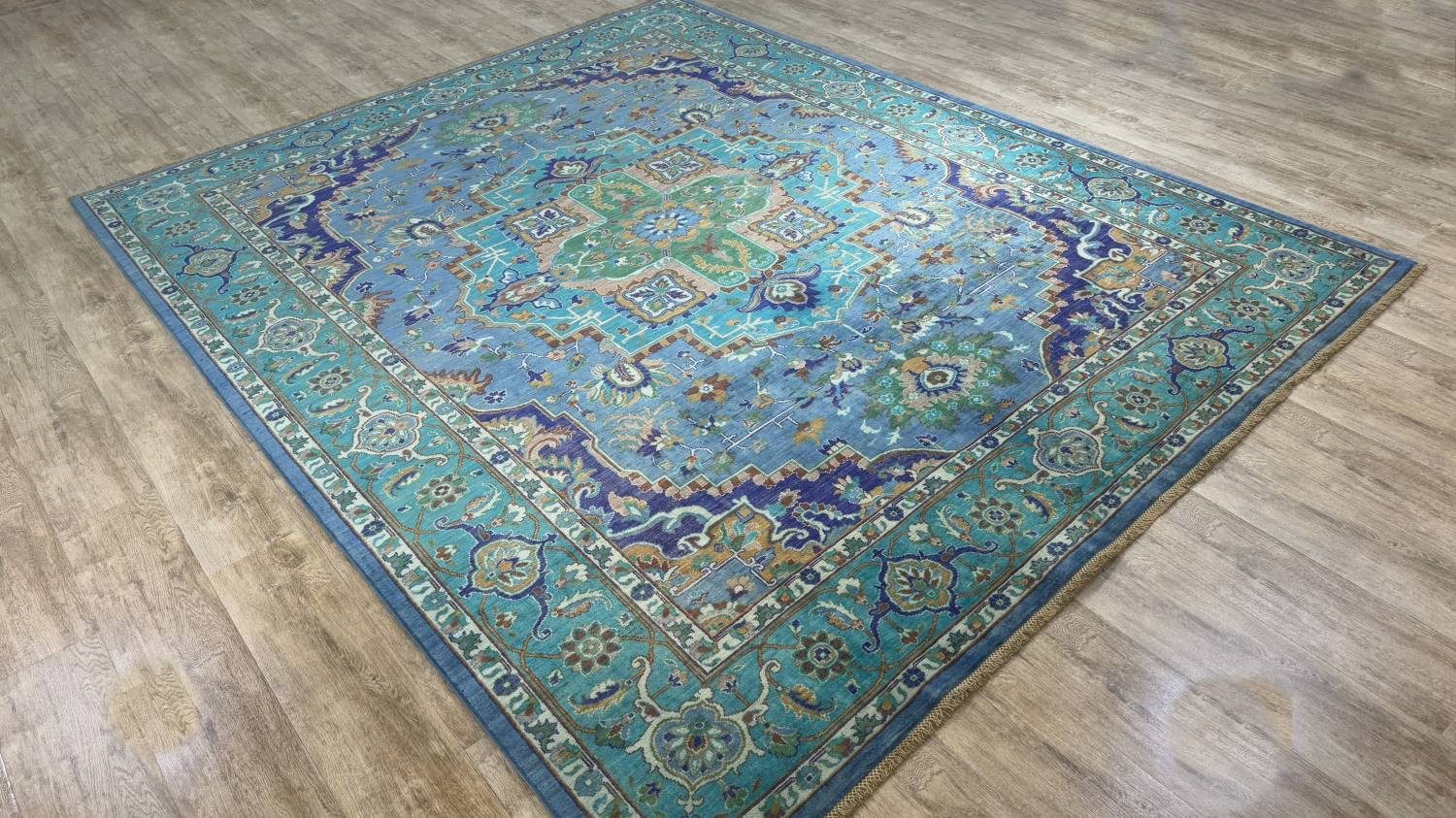 Rug Studios Teppich ZIEGLER KAZAK-ORIGINAL HANDGEKNÜPFT, Rechteckig, Höhe: 8 mm, Handgefertigt, 243 x 295 cm, Blau