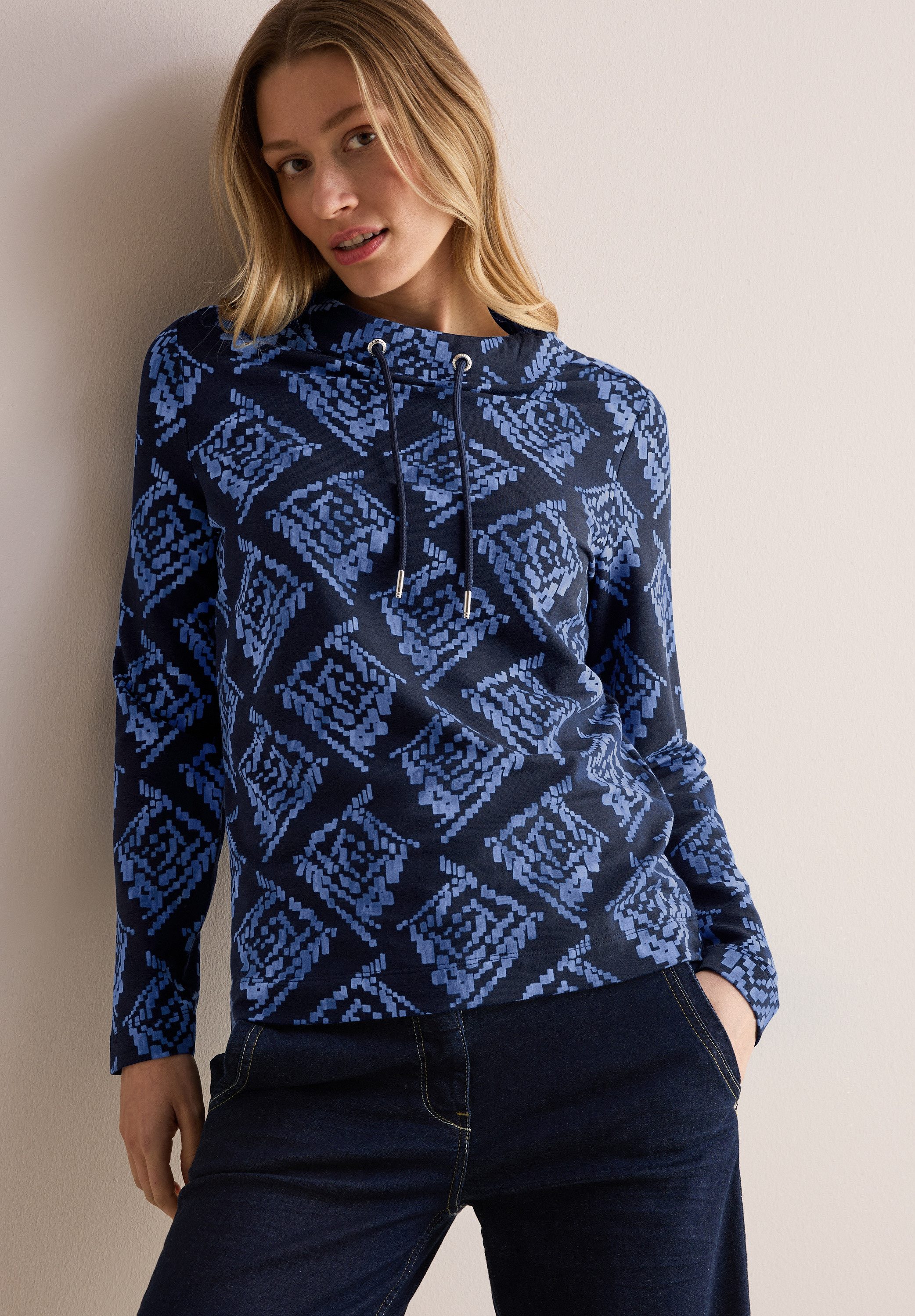 CECIL Rollkragenpullover mit All-Over Print günstig online kaufen