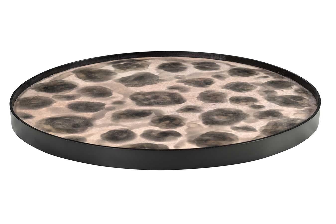 daslagerhaus living Platzteller Holztablett Dots rund D 50 cm