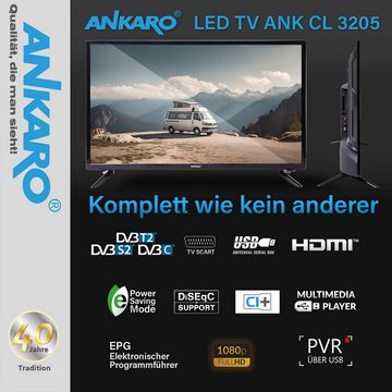 Ankaro ANK CL-3205 LCD-LED Fernseher (81 cm/32 Zoll, HD-ready, Triple Tuner DVB-S2 / DVB-T2 / DVB-C - CI+ Steckplatz)