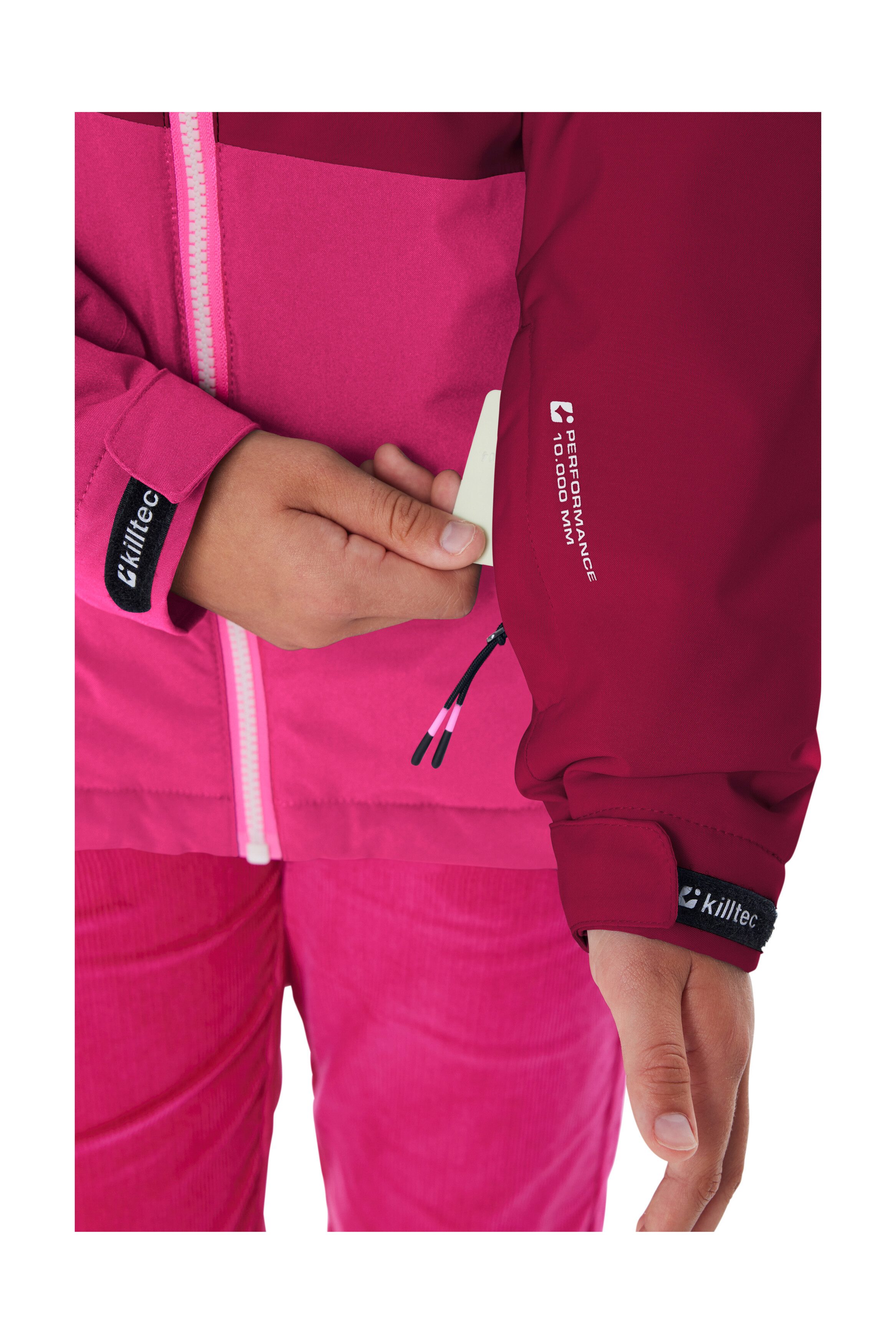 Killtec Skijacke KSW 331 GRLS SKI JCKT Atmungsaktive, wasserdichte Jacke mit Fleece-Innenseite, Skipasstasche – Bild 5 von 5