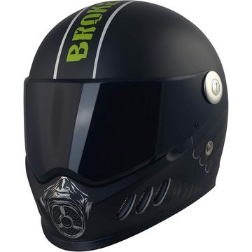 Broken Head Motorradhelm Gasman inkl. schwarzem Visier (mit schwarzem und klarem Visier), inklusiv schwarzem Visier