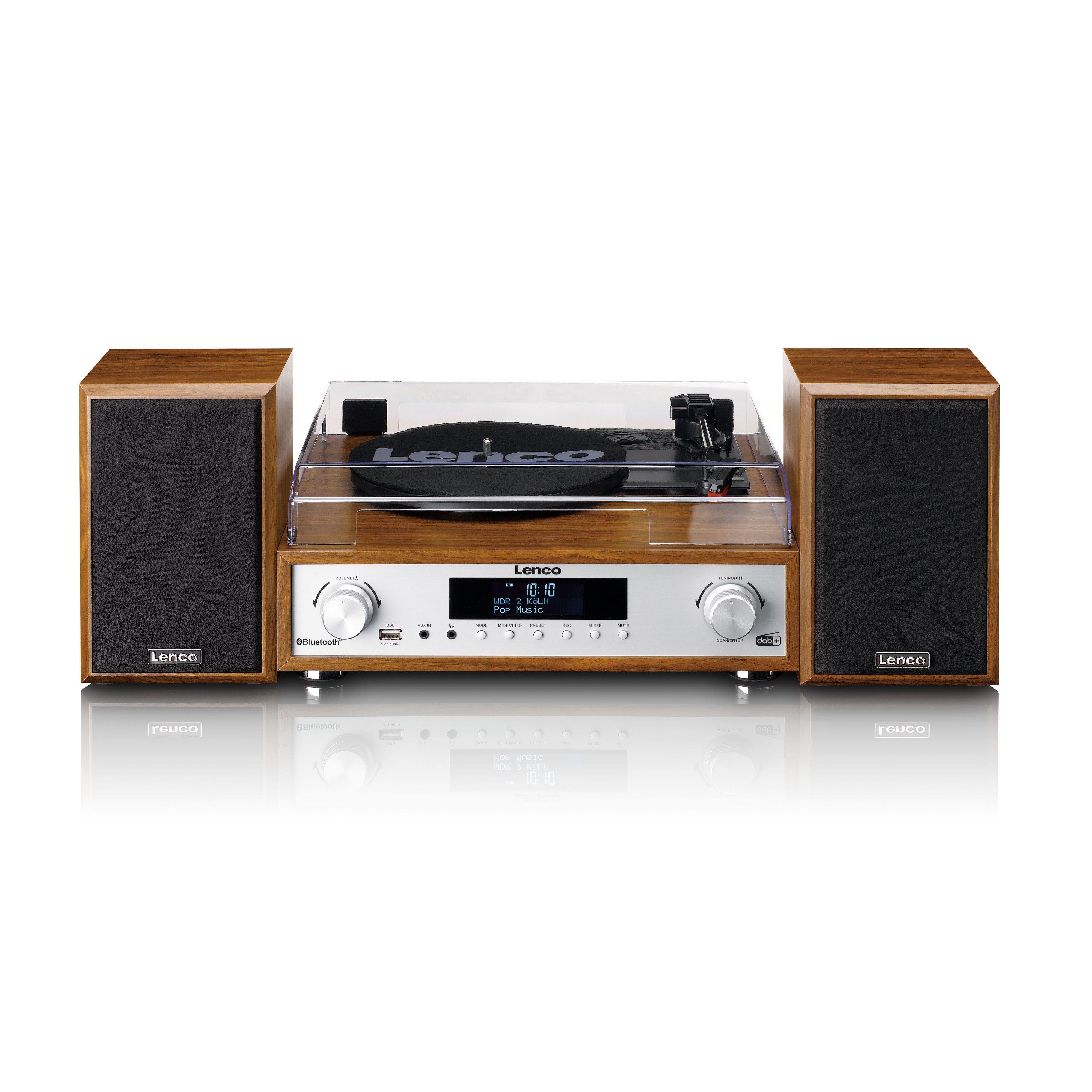 Lenco MC-160WD Digitalradio (DAB) (DAB,DAB+,FM, 20 W, HiFi-Sound mit Bluetooth 5.0, DAB+, MP3-Codierung & 2x10W Lautsprecher)