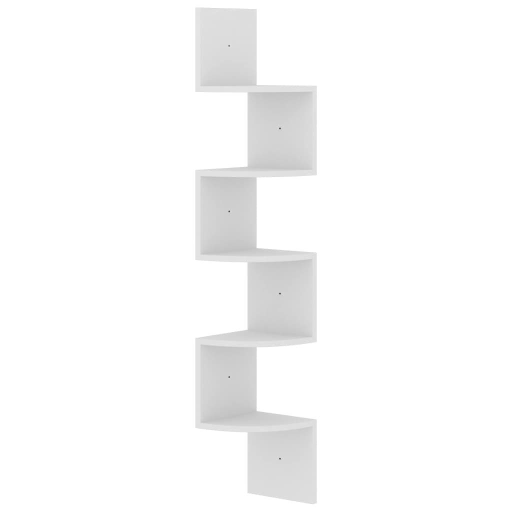vidaXL Eckregal NA Eckregal Weiß 19x19x123 cm aus Spanplatte 5 Regalfächer für Ihr Zuh