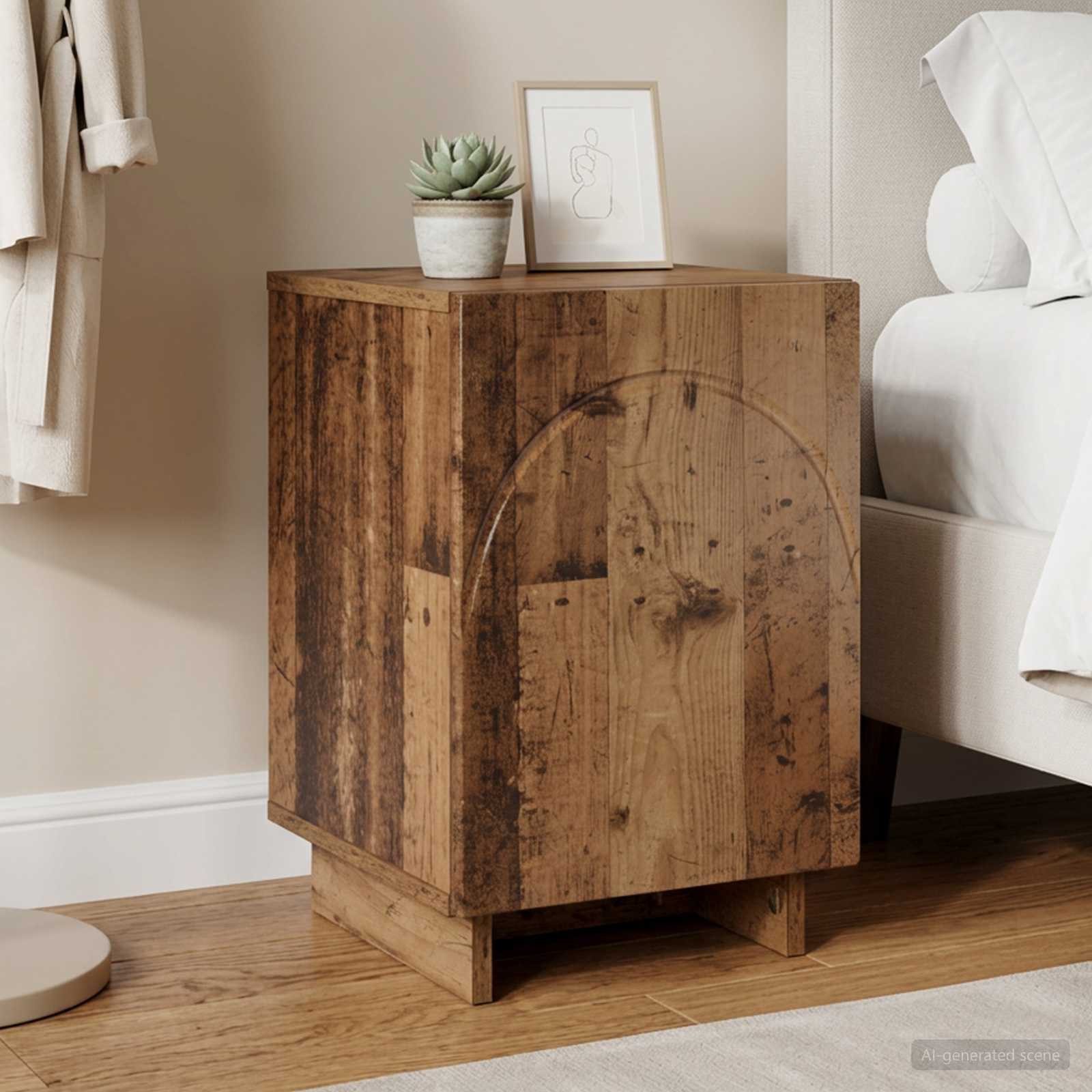 vidaXL Nachttisch Nachttisch Altholz 33,5 x 34,5 x 50 cm Holzwerkstoff (1-St)