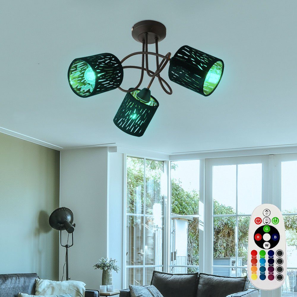 etc-shop LED Deckenleuchte, Leuchtmittel inklusive, Warmweiß, Farbwechsel, Deckenlampe Deckenleuchte Wohnzimmerlampe Dimmer Fernbedienung RGB LED