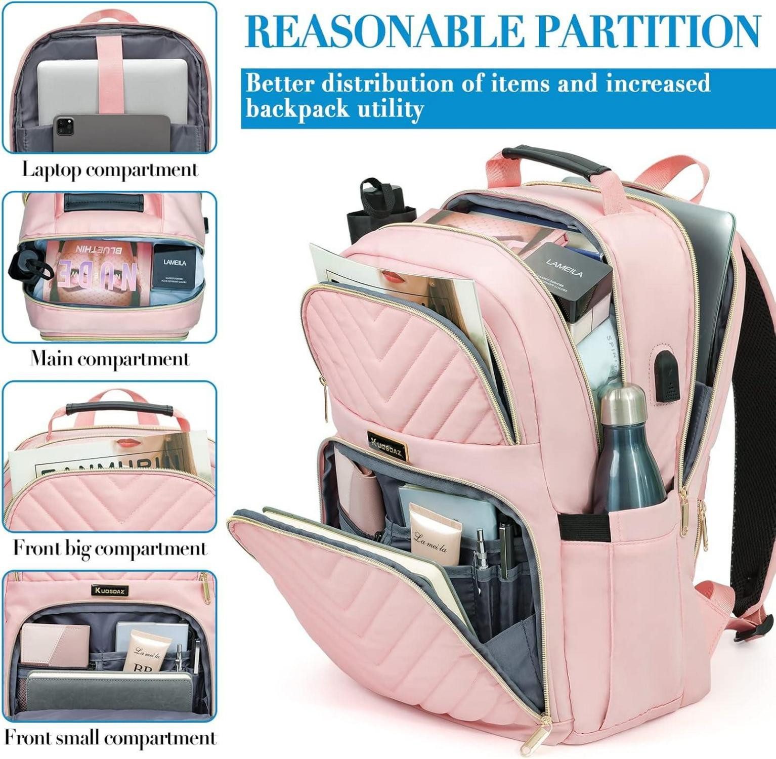 LuxusKollektion Schulrucksack Rucksack Damen 15.6 Zoll günstig online kaufen