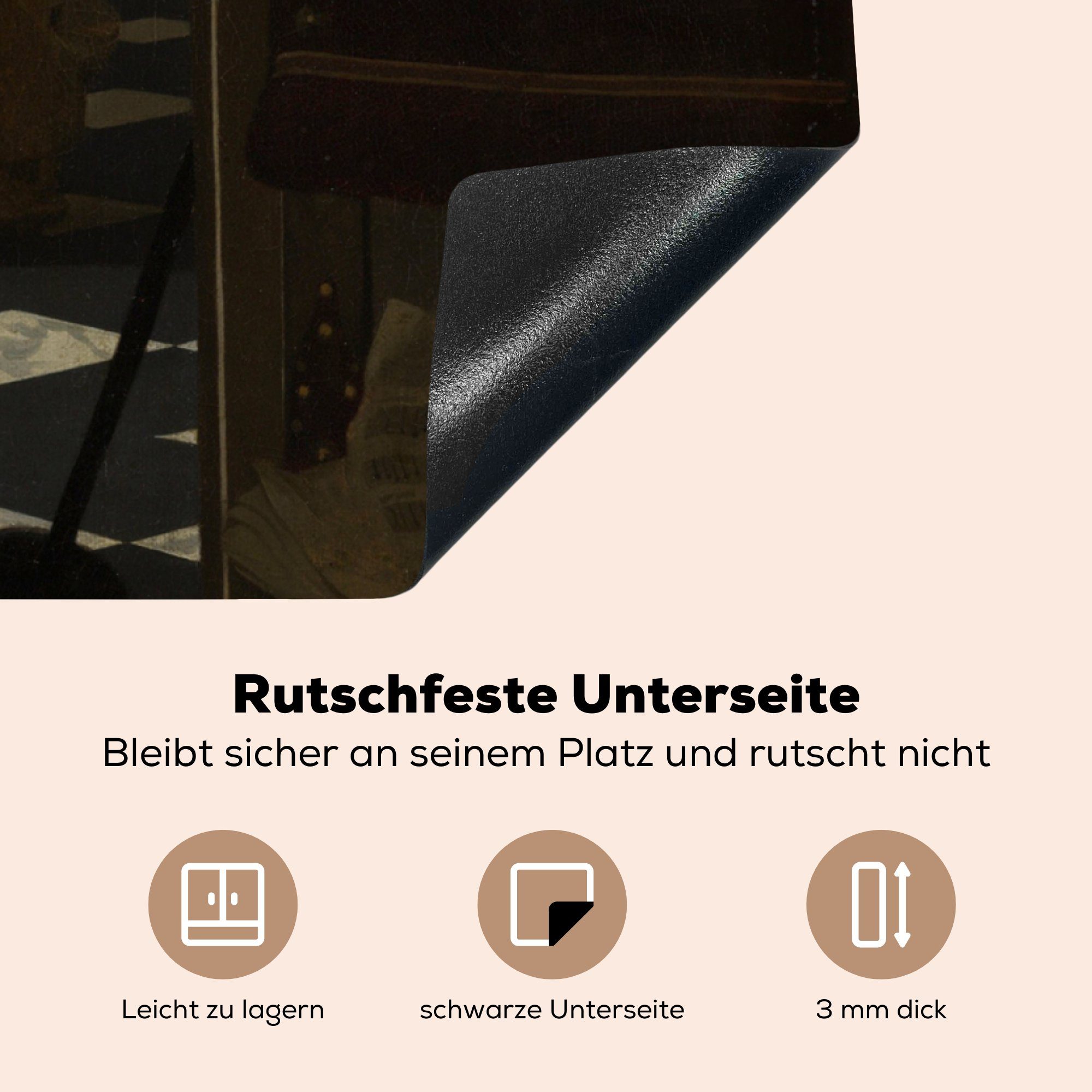 MuchoWow Herdblende-/Abdeckplatte Der Ceranfeldabdeckung, tlg), - cm, (1 Johannes Vermeer, 78x78 küche Vinyl, Arbeitsplatte Liebesbrief für