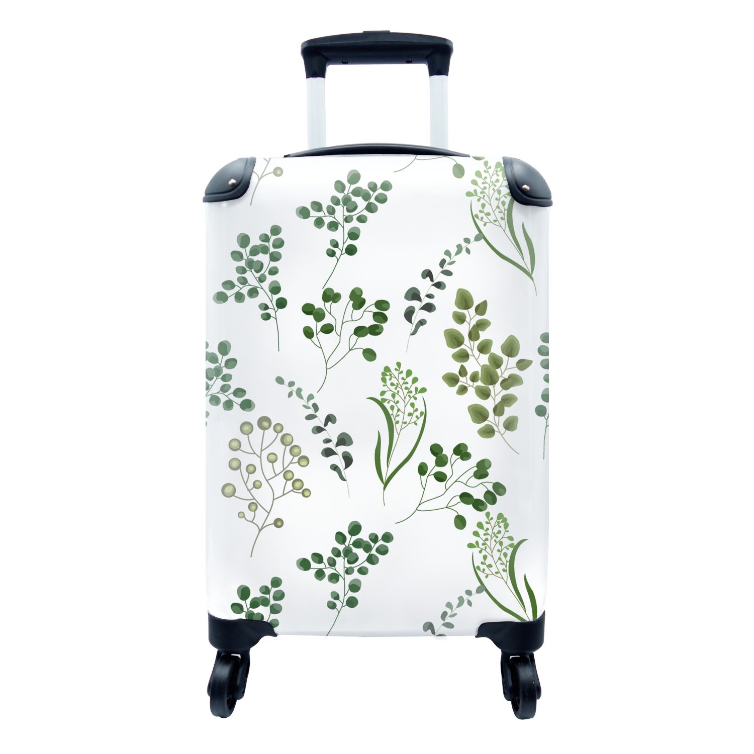 MuchoWow Handgepäckkoffer Kräuter - Eukalyptus Trolley, 4 Reisetasche rollen, für Rollen, Reisekoffer mit Ferien, Gestaltung, - Handgepäck