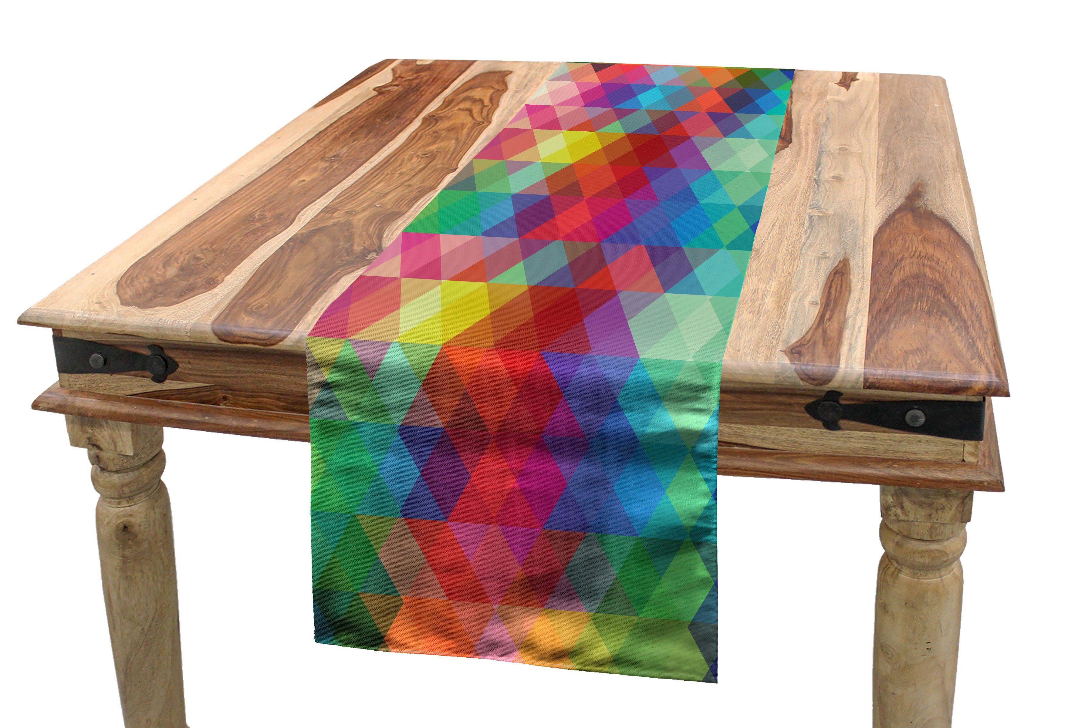 Dreiecke Tischläufer Tischläufer, Esszimmer Dekorativer Rechteckiger Abakuhaus Geometrisch Küche