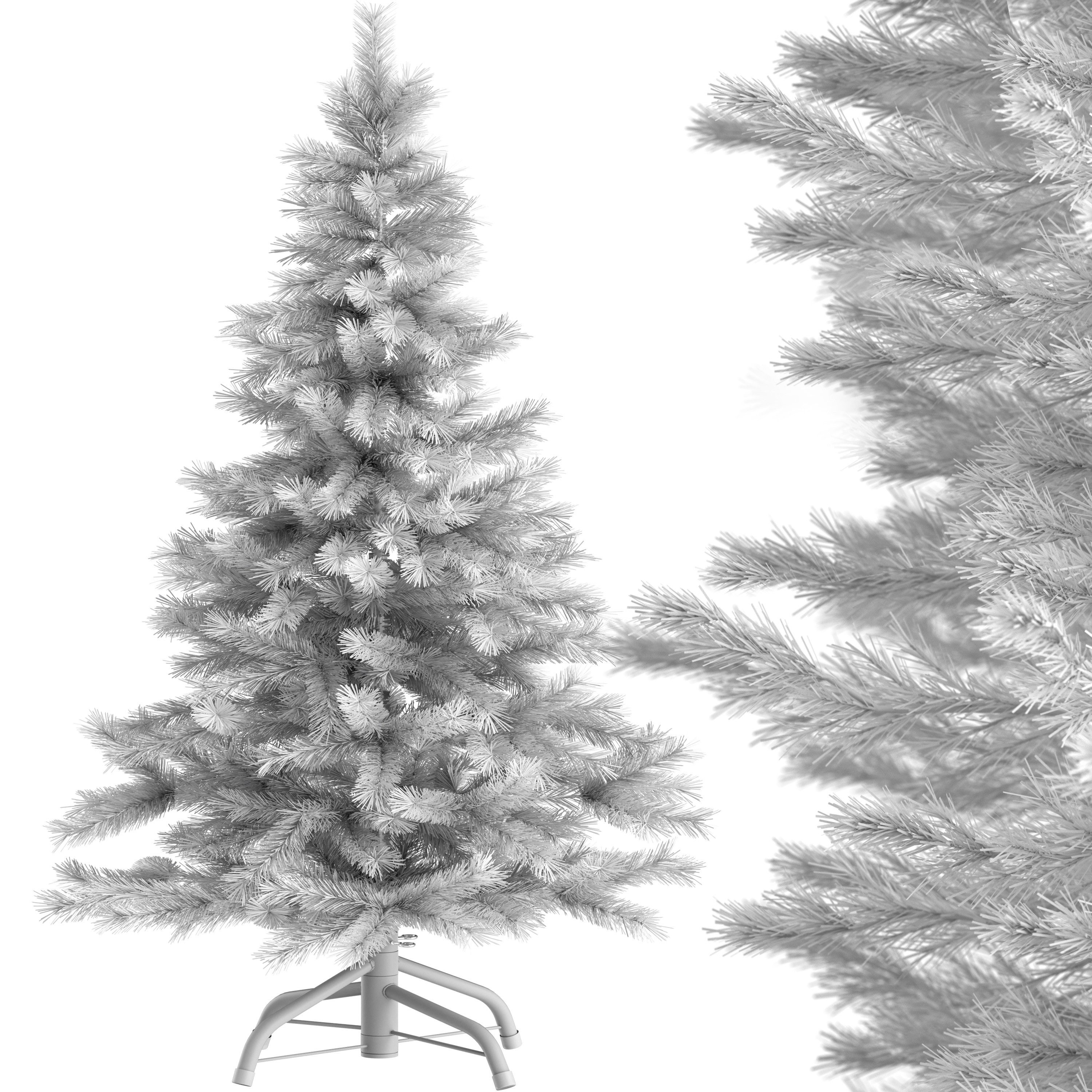 Casaria Künstlicher Weihnachtsbaum, 150cm dichte Spitzen weißer Baum Metallständer Schnellaufbau flammfest