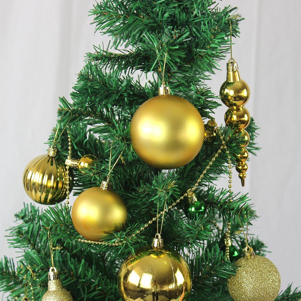 (60 Weihnachtsbaumkugel St),Weihnachtskugel-Set Rouemi mit Baumspitze Weihnachtsbaumschmuck Gelb
