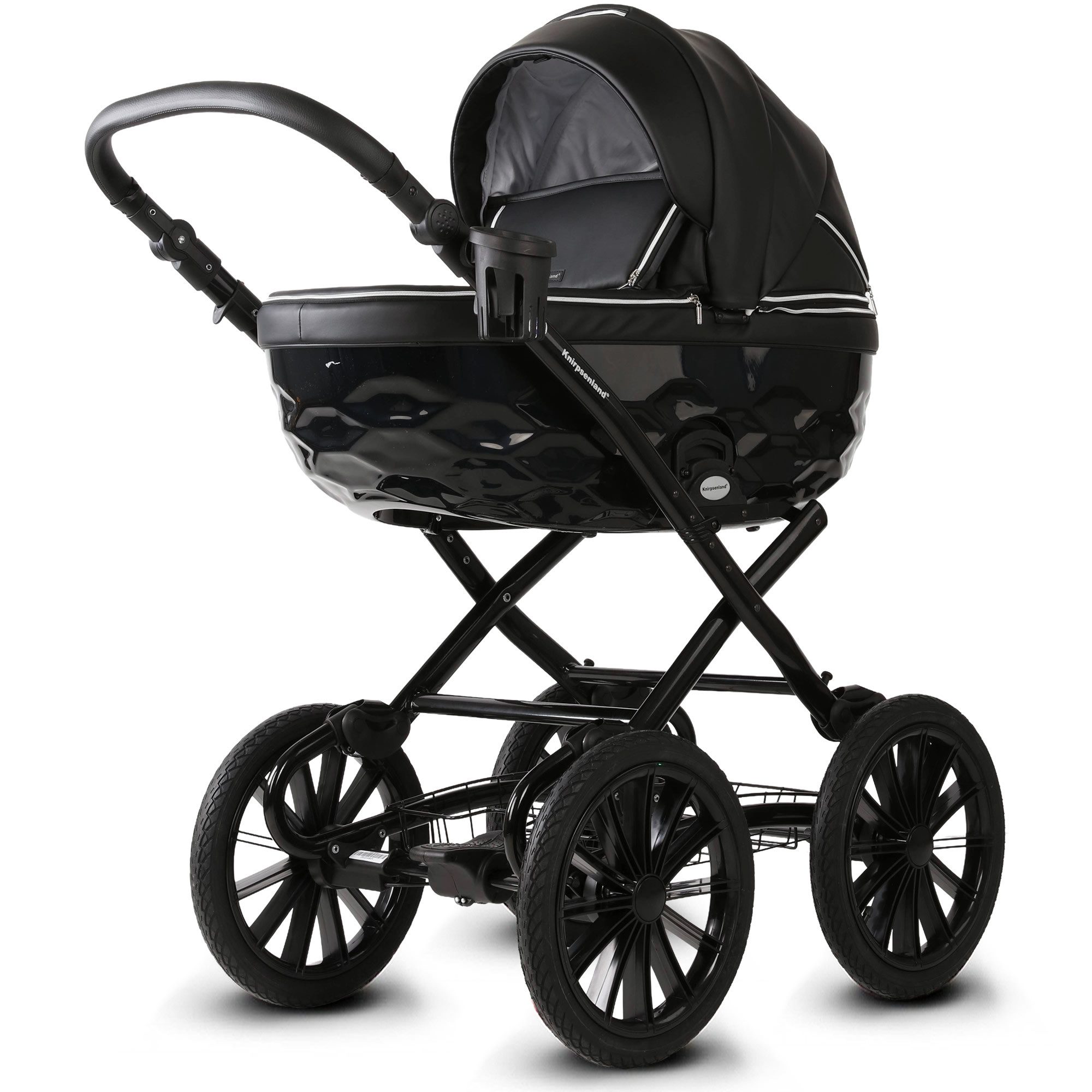 Knirpsenland Kombi-Kinderwagen Premium Retro Exclusive 2in1 inkl. Sportwagen, Wickeltasche & Zubehör, (Spar-Set), Kinderwagen, Handarbeit, 2in1 Kombi mit Babywanne und Sportsitz